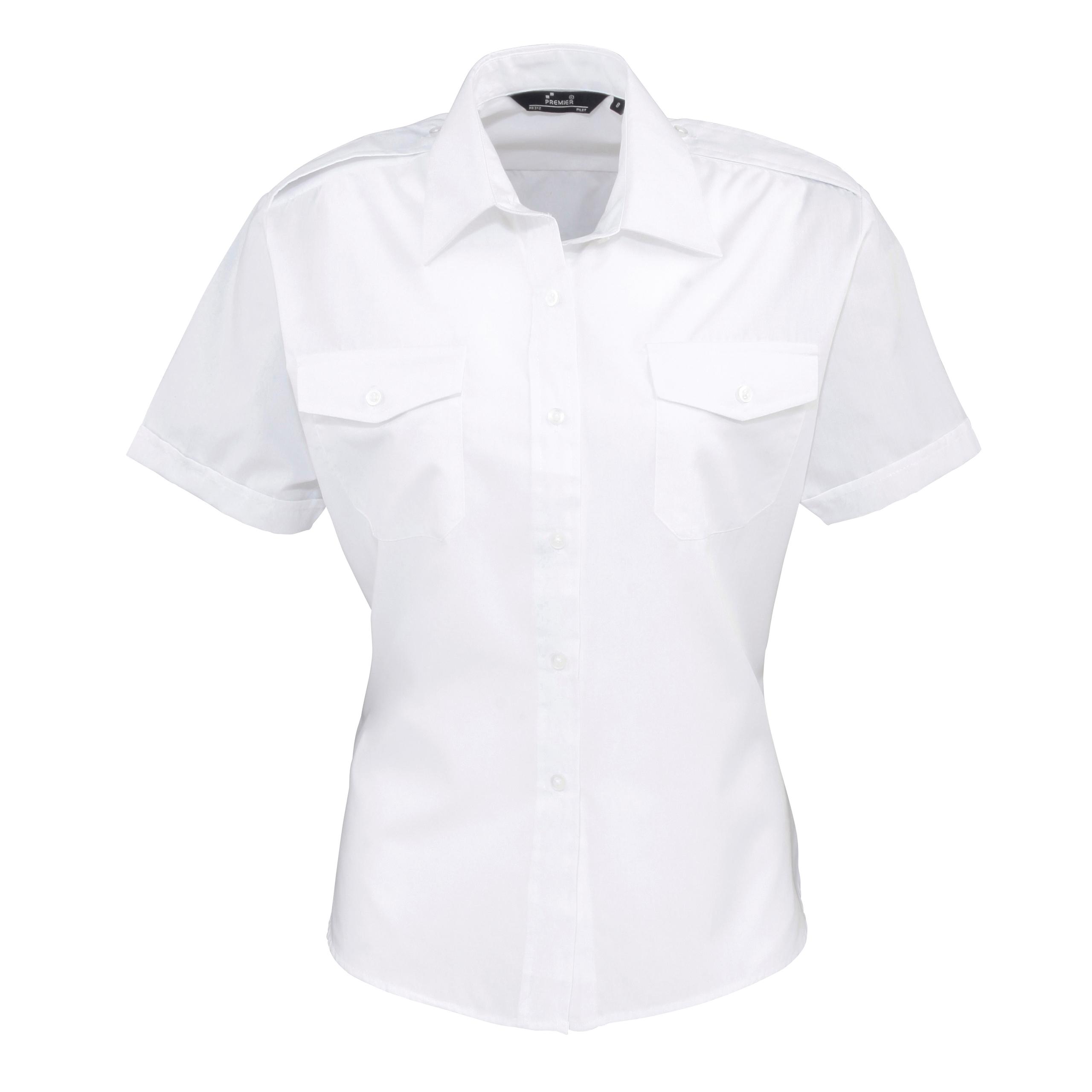 Premier - Chemise Femme manches courtes Pilote - White - XS (8 UK)