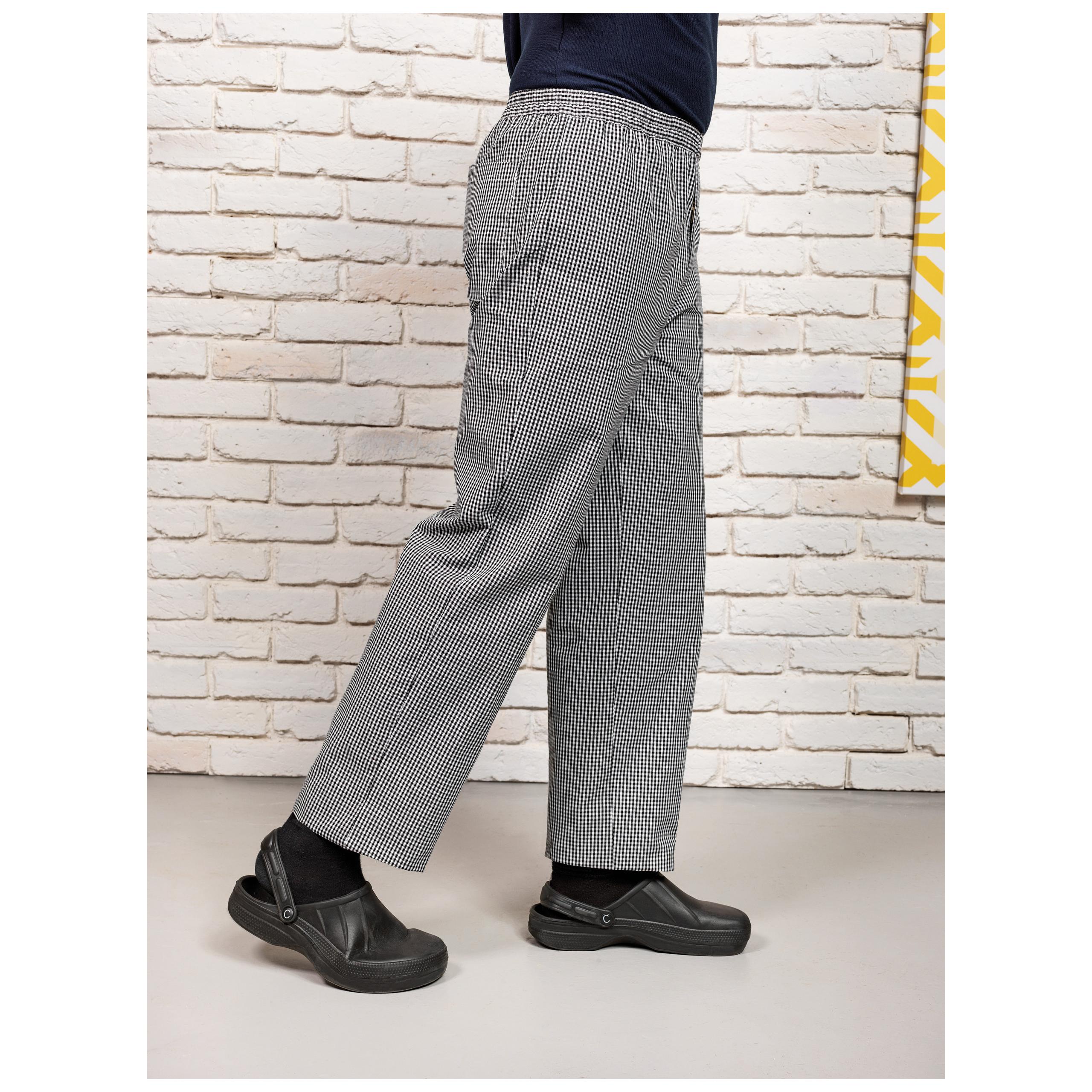 Premier - Pantalon de cuisine "Pull On" - Black / White - S