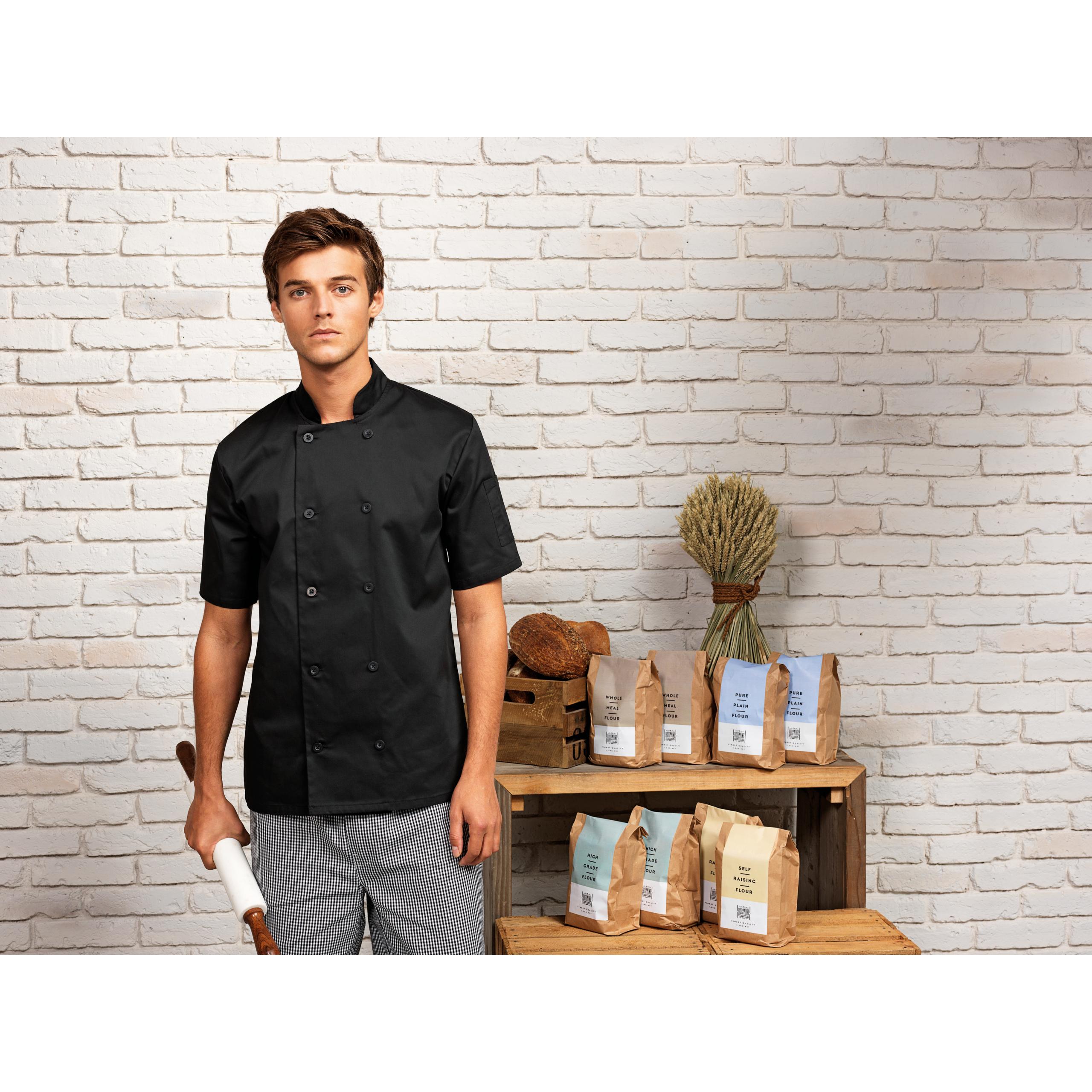 Premier - Veste de cuisine manches courtes - Black - S