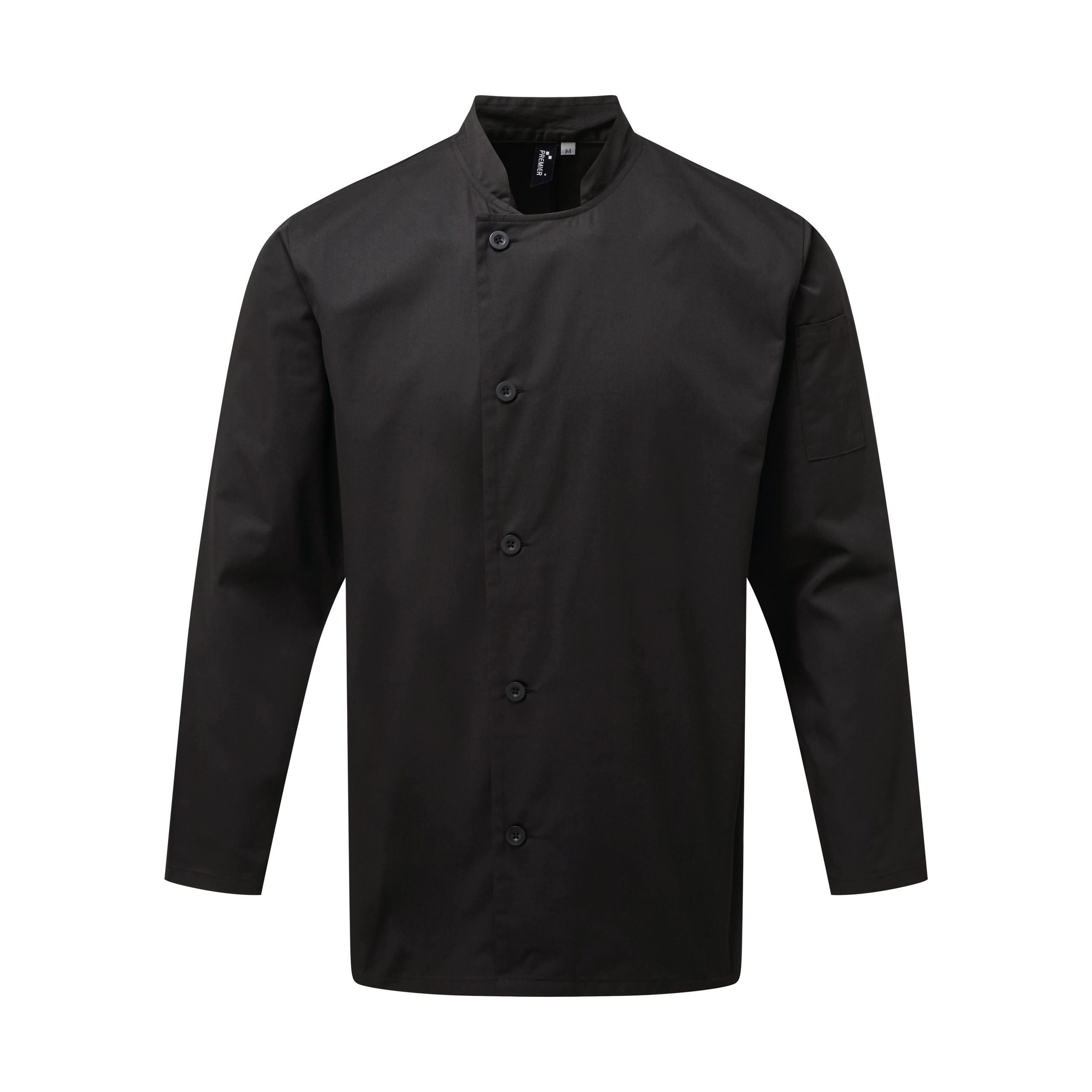 Premier - Veste chef cuisinier manches longues "Essential" - Black - XS