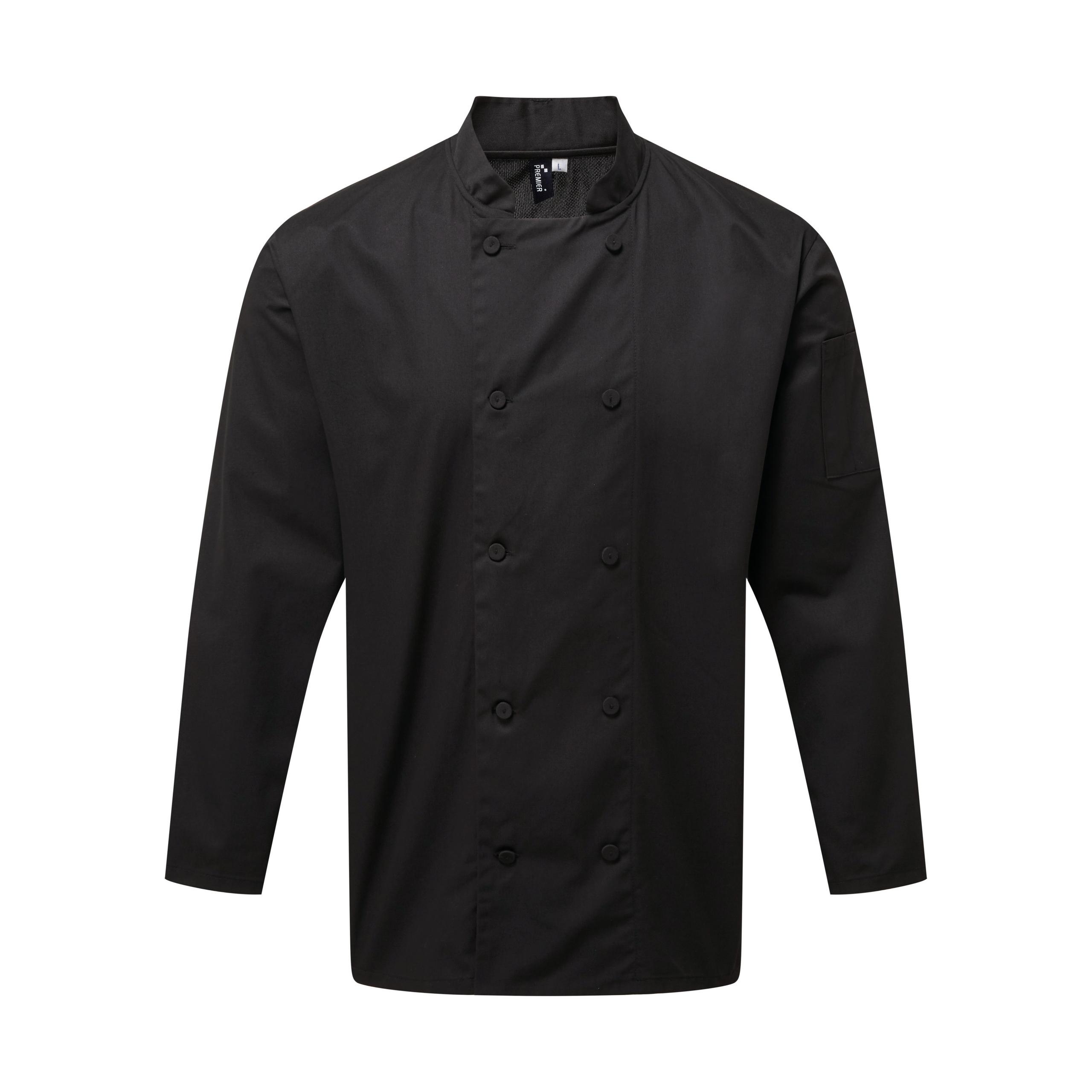 Premier - Veste chef cuisinier Coolchecker® - Black - XS