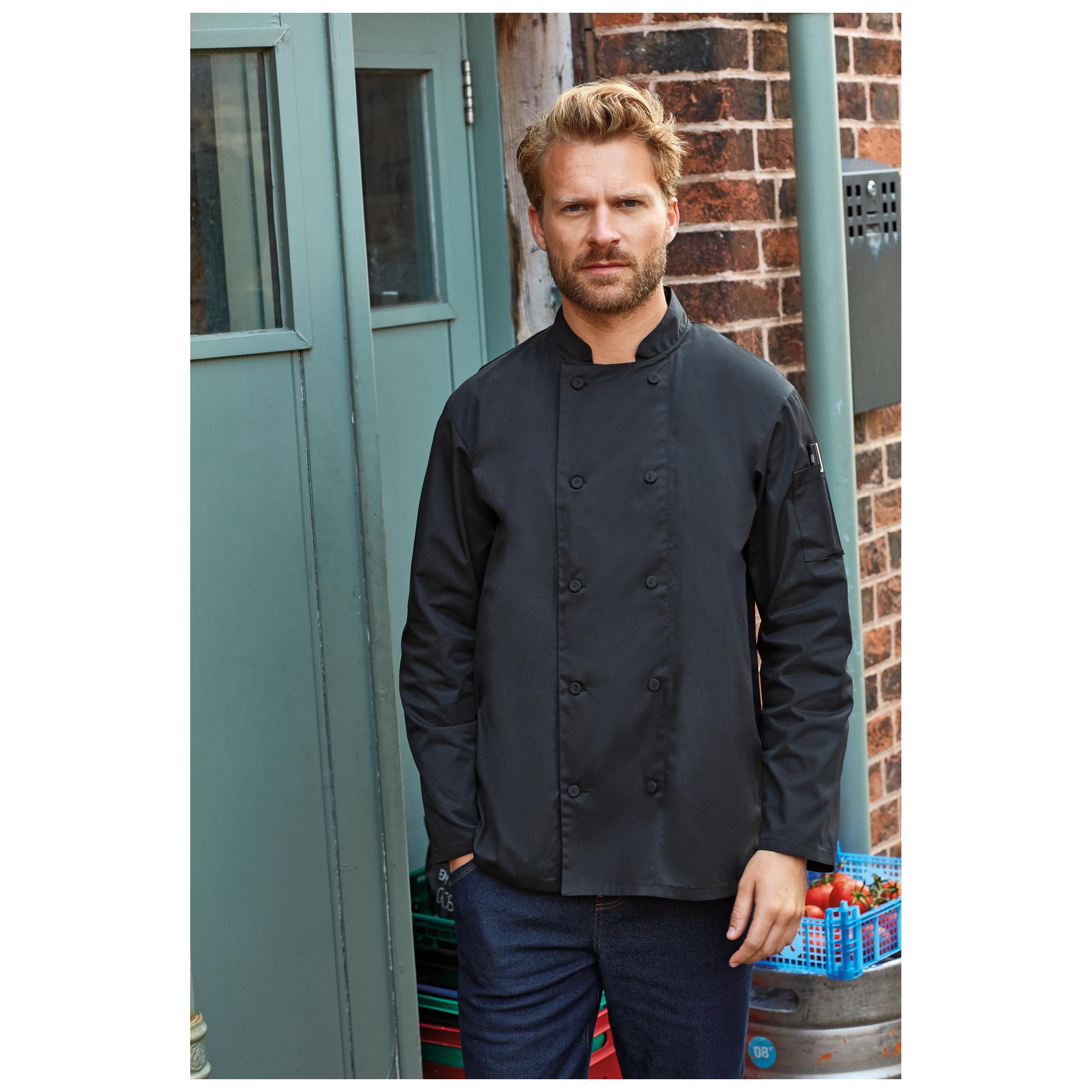 Premier - Veste chef cuisinier Coolchecker® - Black - XS