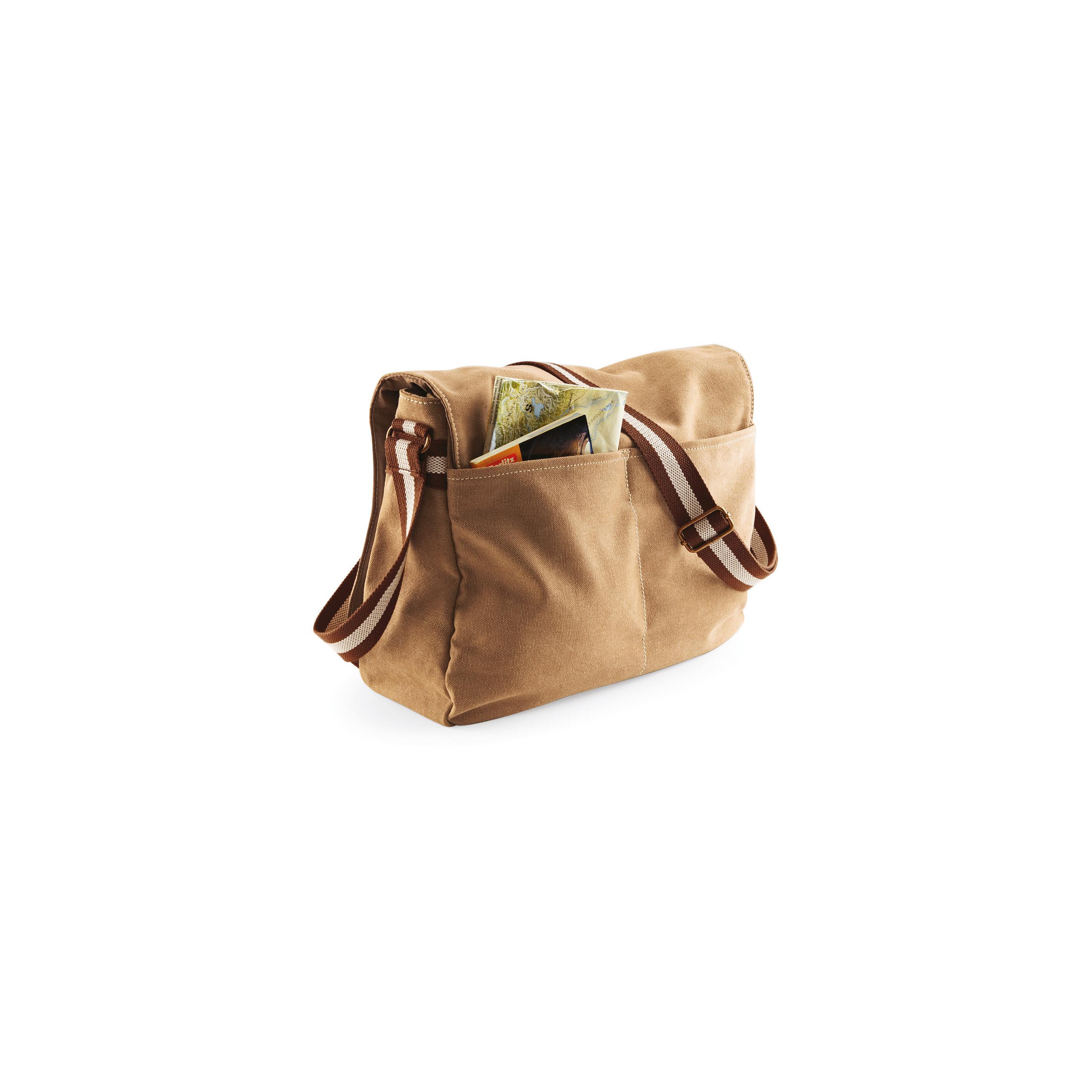 Quadra - Sac courrier vintage en toile - Sahara - One Size