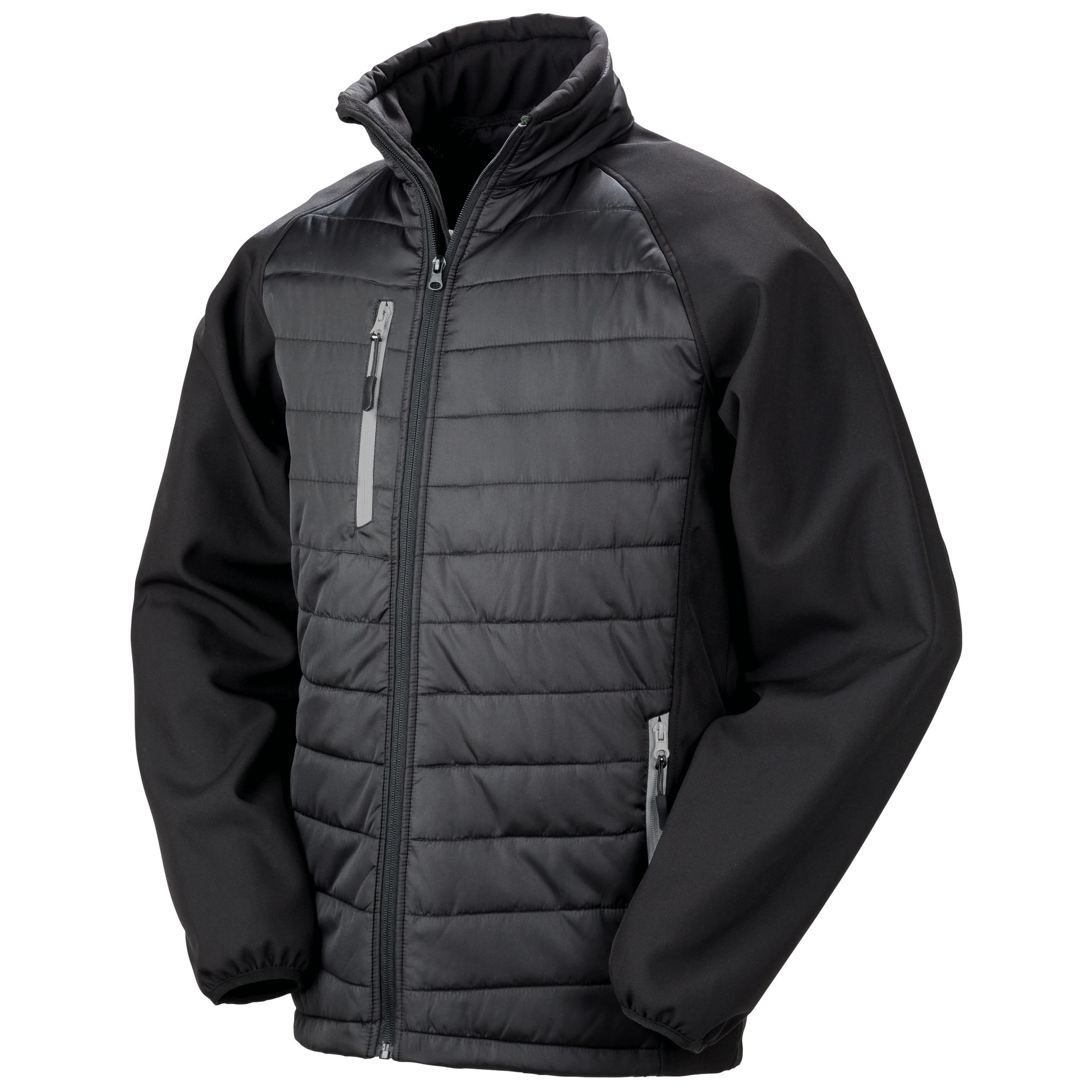 Result - VESTE SOFTSHELL REMBOURRÉE BLACK COMPASS - Black / Grey - 3XL