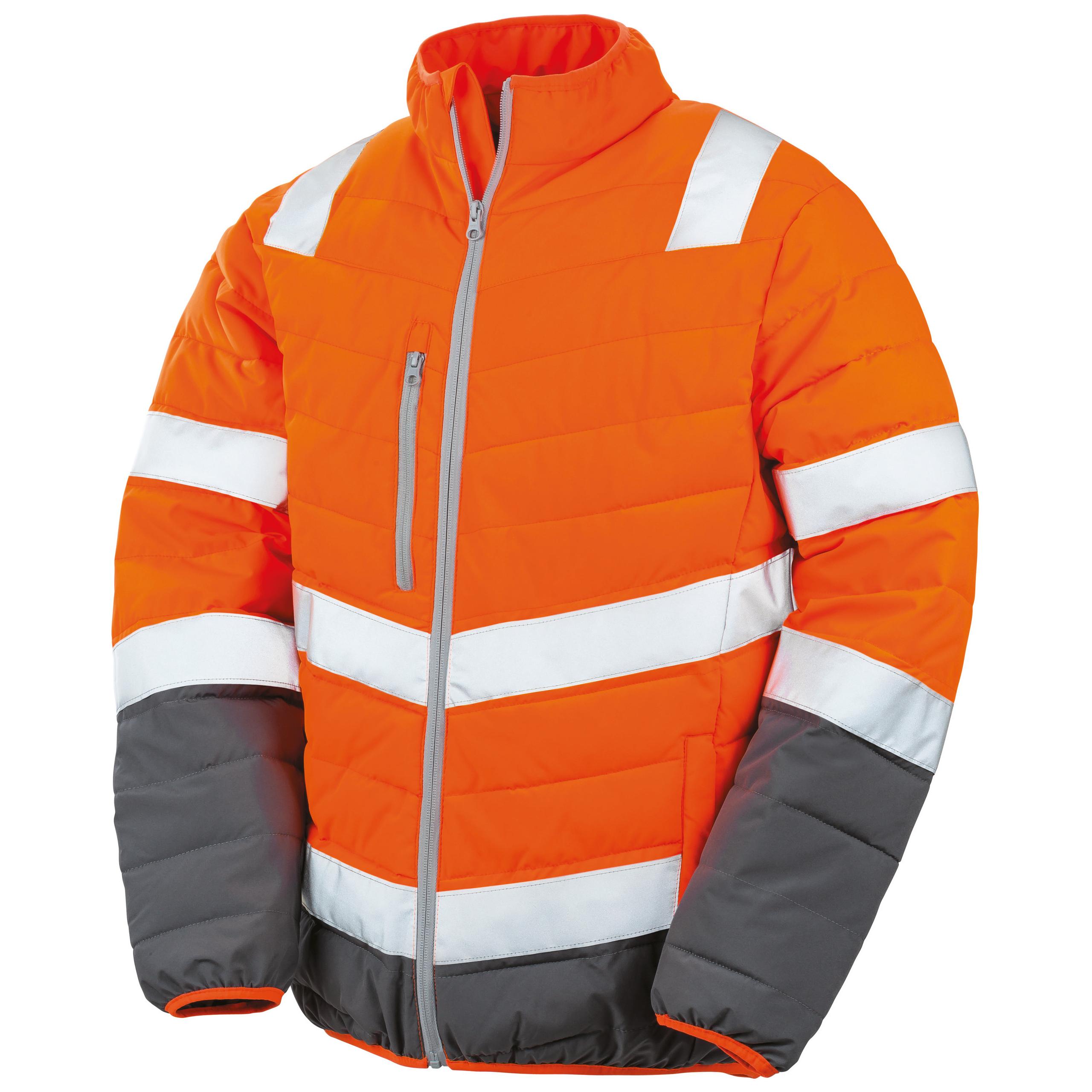 Result - Veste de sécurité toucher doux - Fluorescent Orange / Grey - 3XL