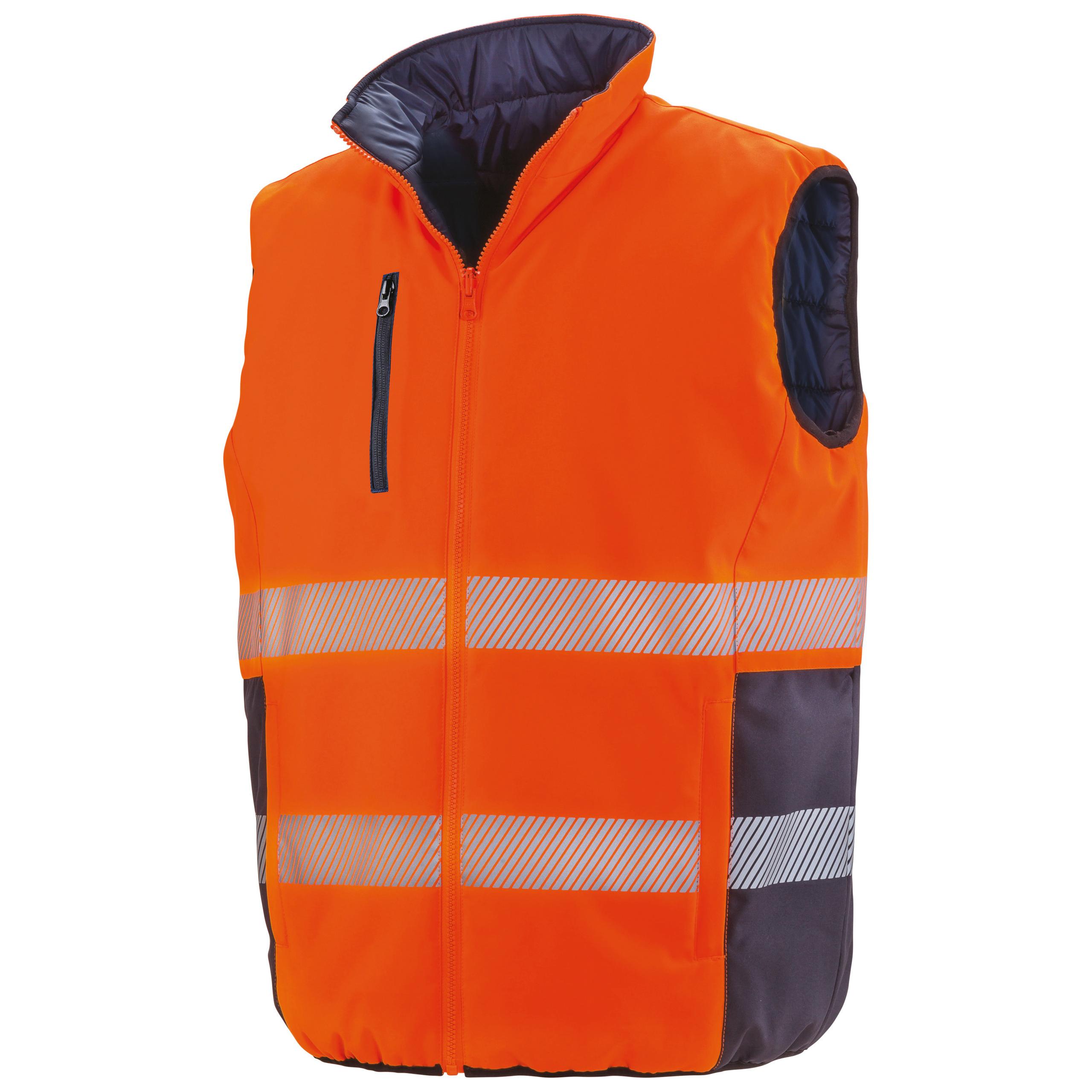 Result - Bodywarmer de sécurité réversible - Fluorescent Orange / Navy - 3XL