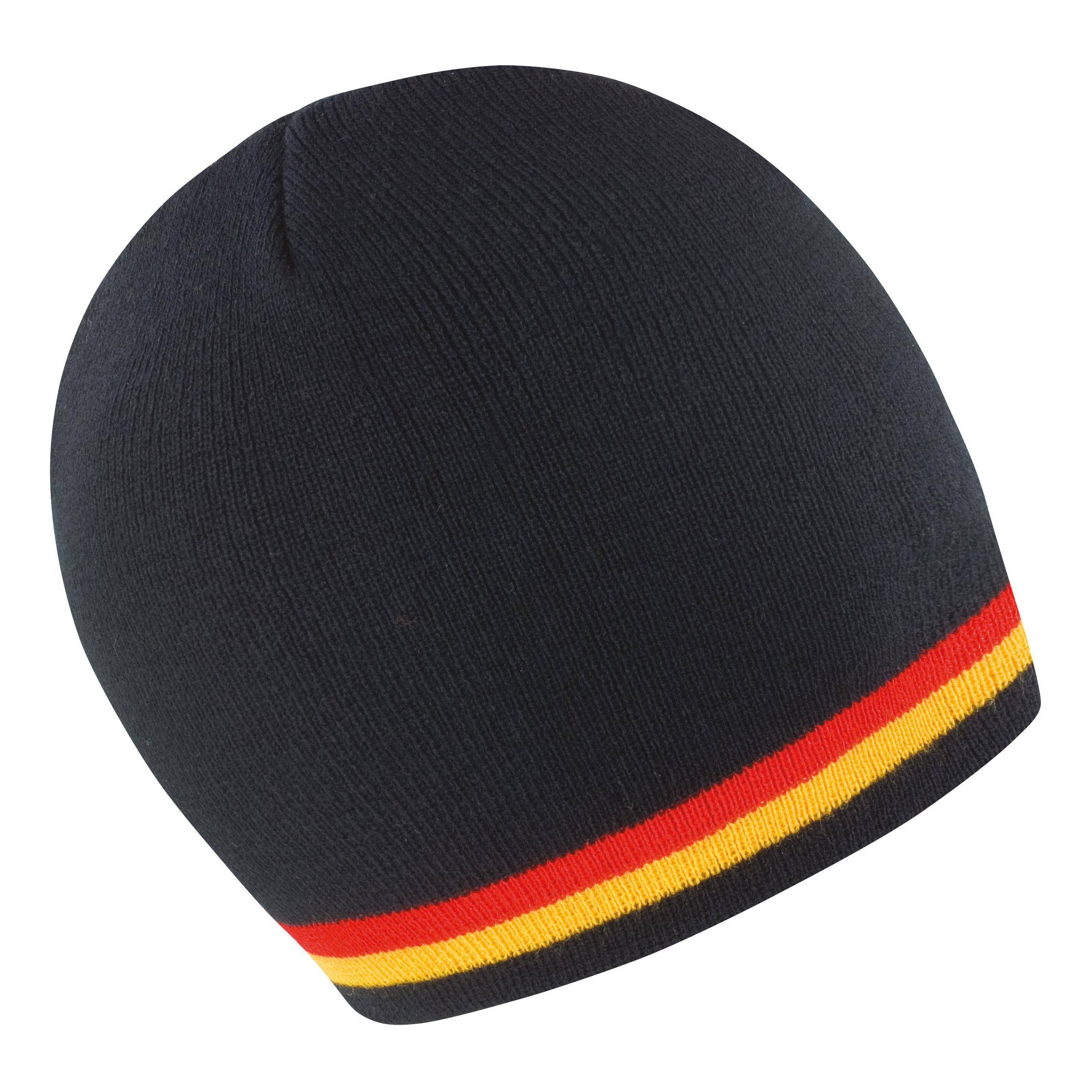 Result - Bonnet "Supporter" - Black / Red / Gold - One Size