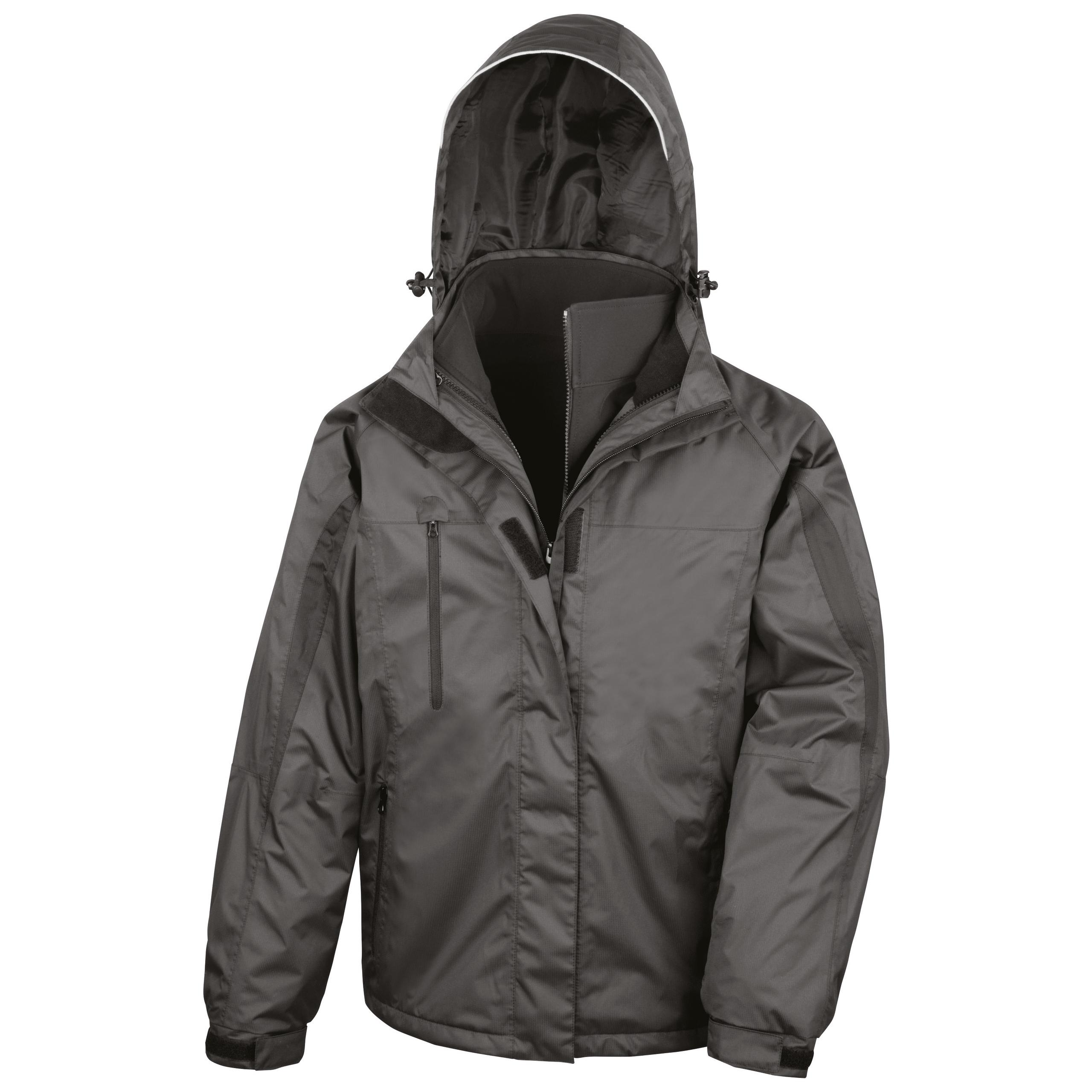 Result - Parka 3en1 intérieur Softshell - Black - 3XL