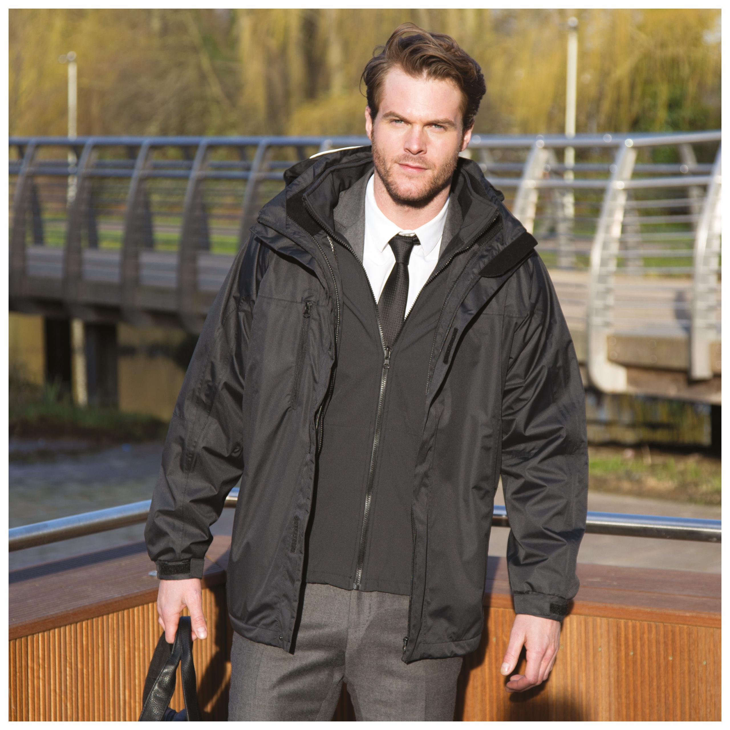 Result - Parka 3en1 intérieur Softshell - Black - 3XL