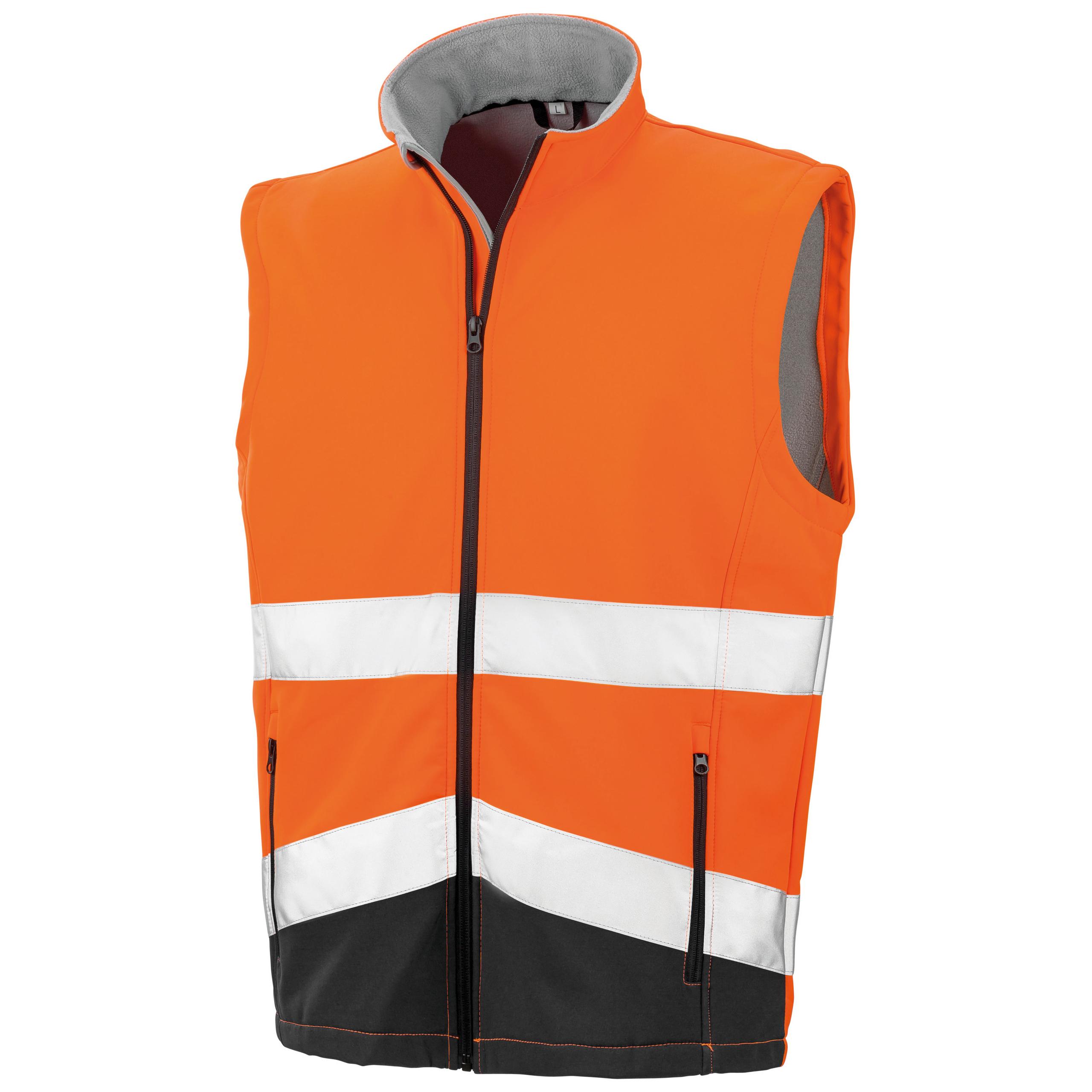 Result - GILET SOFTSHELL HIGH VIZ - Fluorescent Orange / Black - S