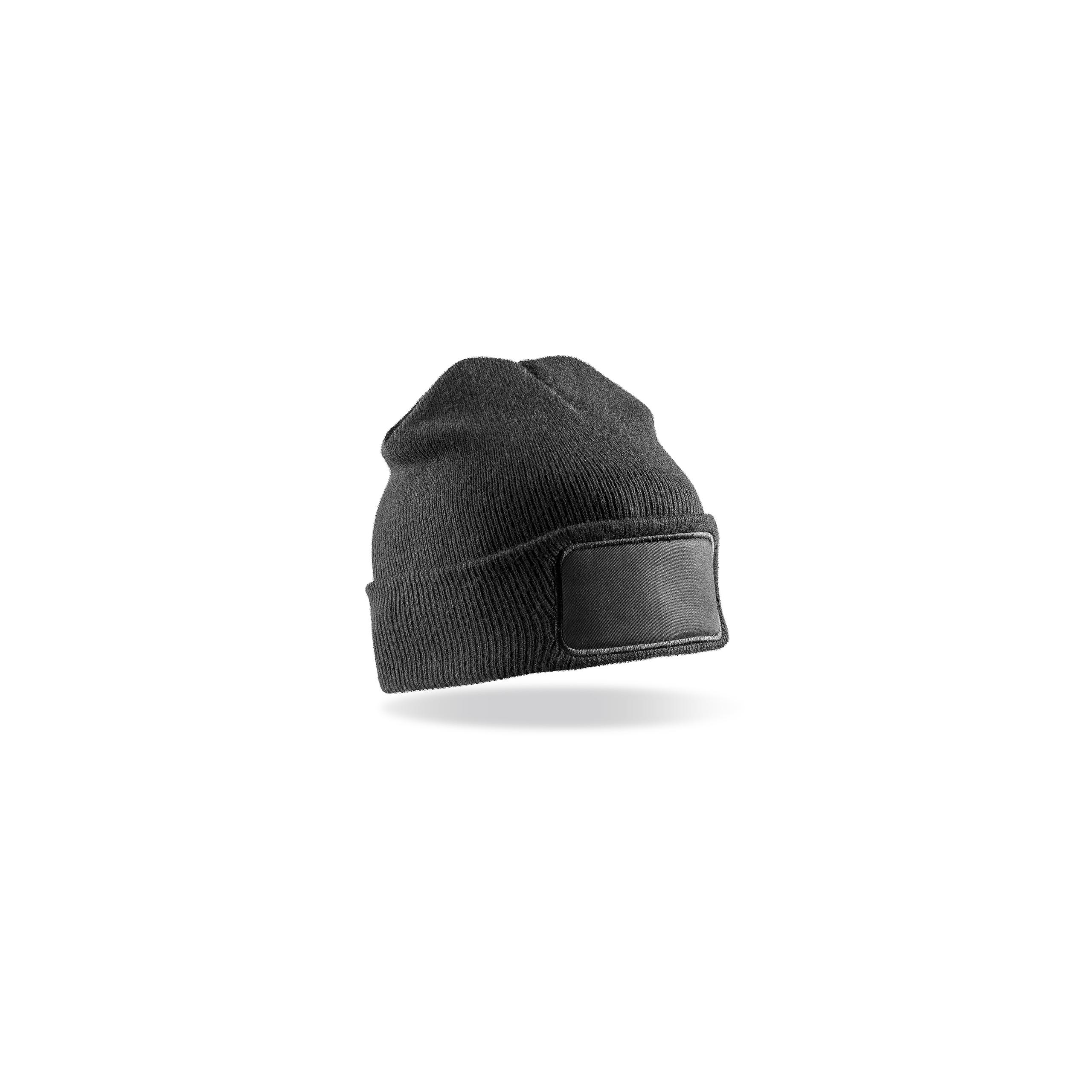 Result - Bonnet imprimable double Tricot - Black - One Size