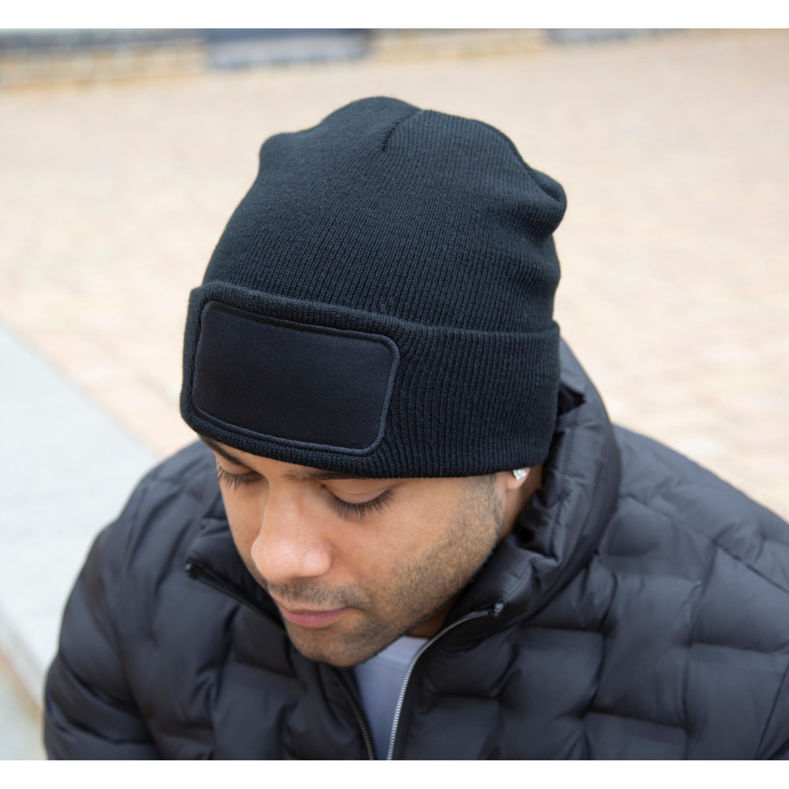 Result - Bonnet imprimable double Tricot THINSULATE™ - Black - One Size