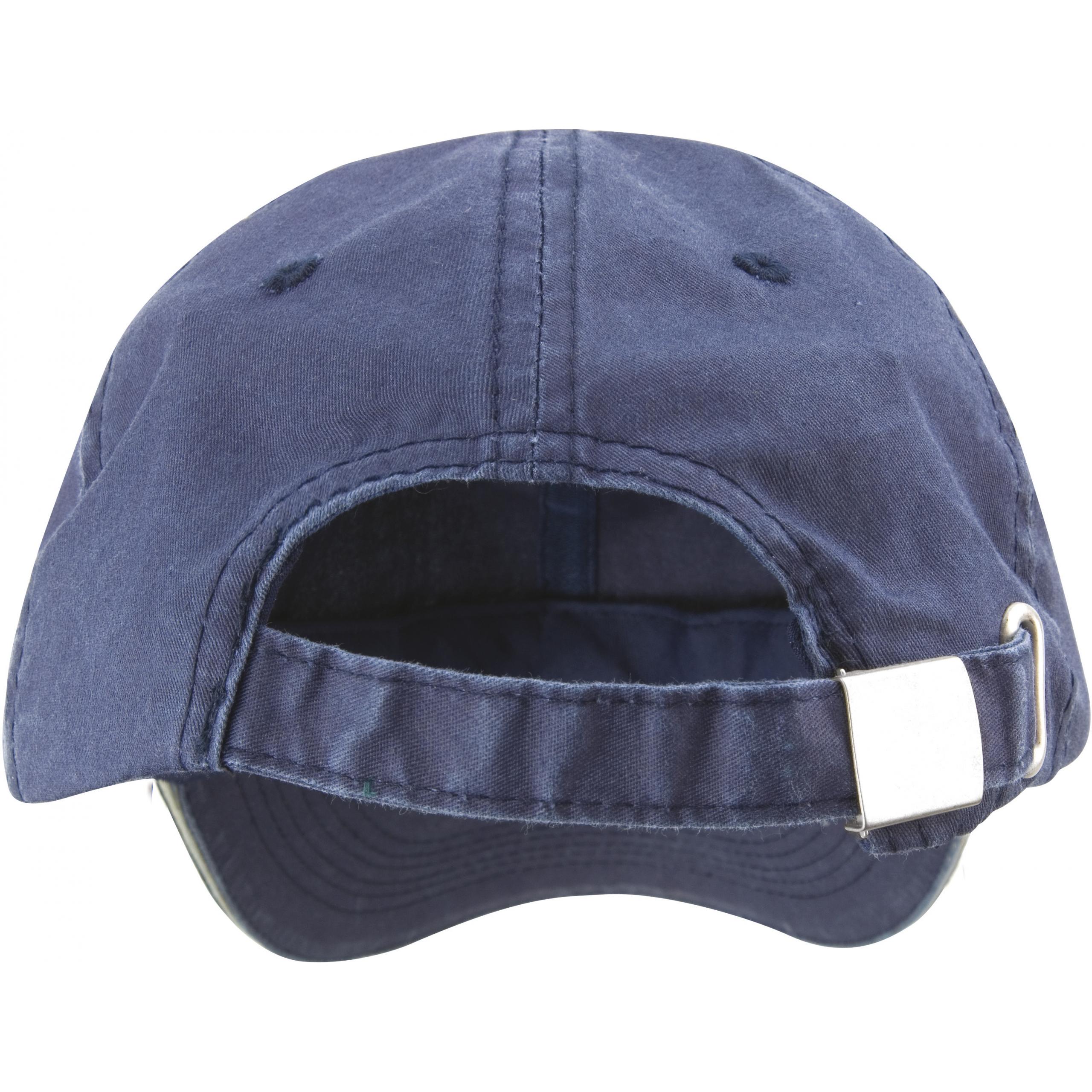 Result - Casquette coton fine ligne lavé avec visière sandwich - Navy / Putty - One Size