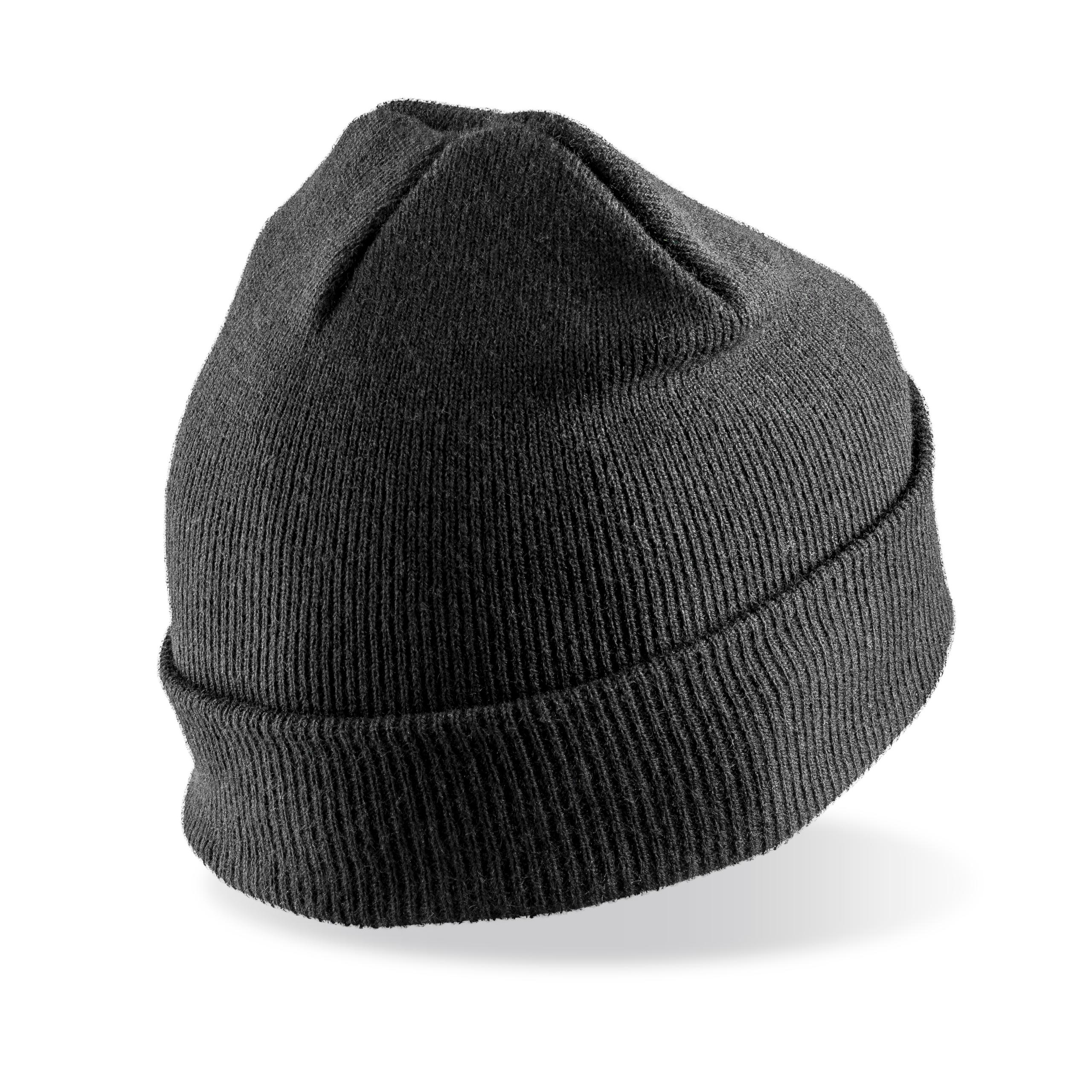 Result - Bonnet double tricot recyclé - Black - One Size