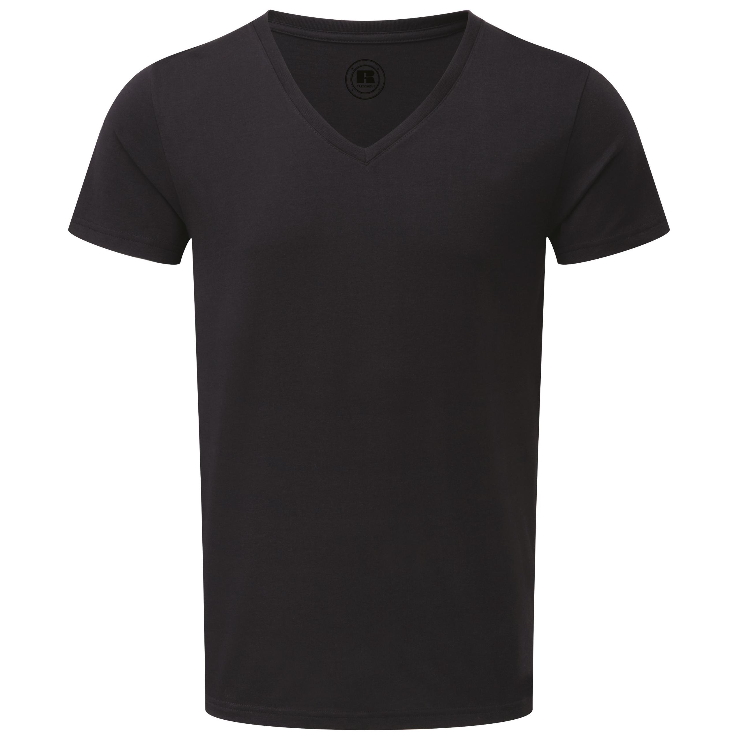 Russell - T-shirt Homme Col V HD - Black - M