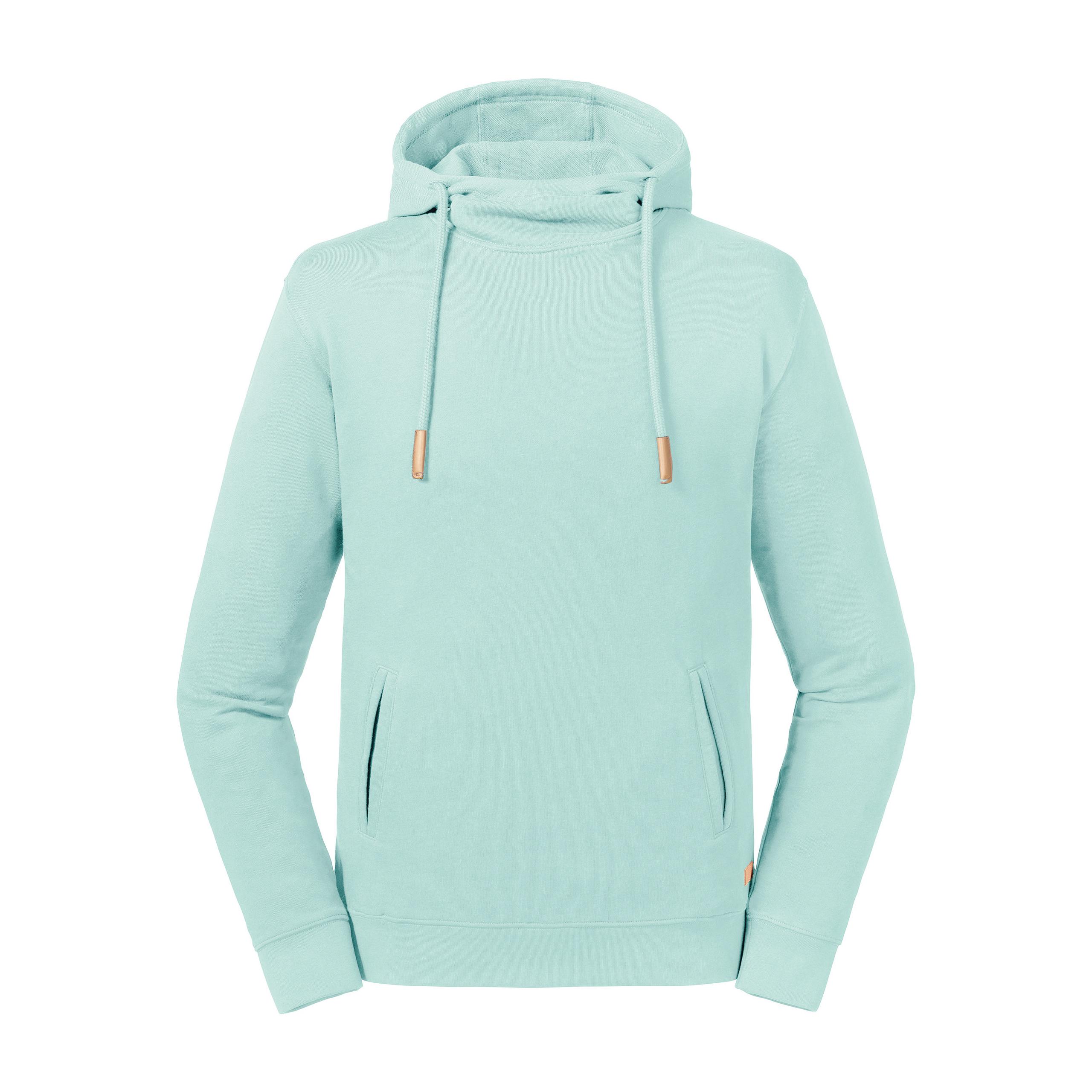 Russell - Sweat à capuche col montant Pure Organic - Aqua - XS