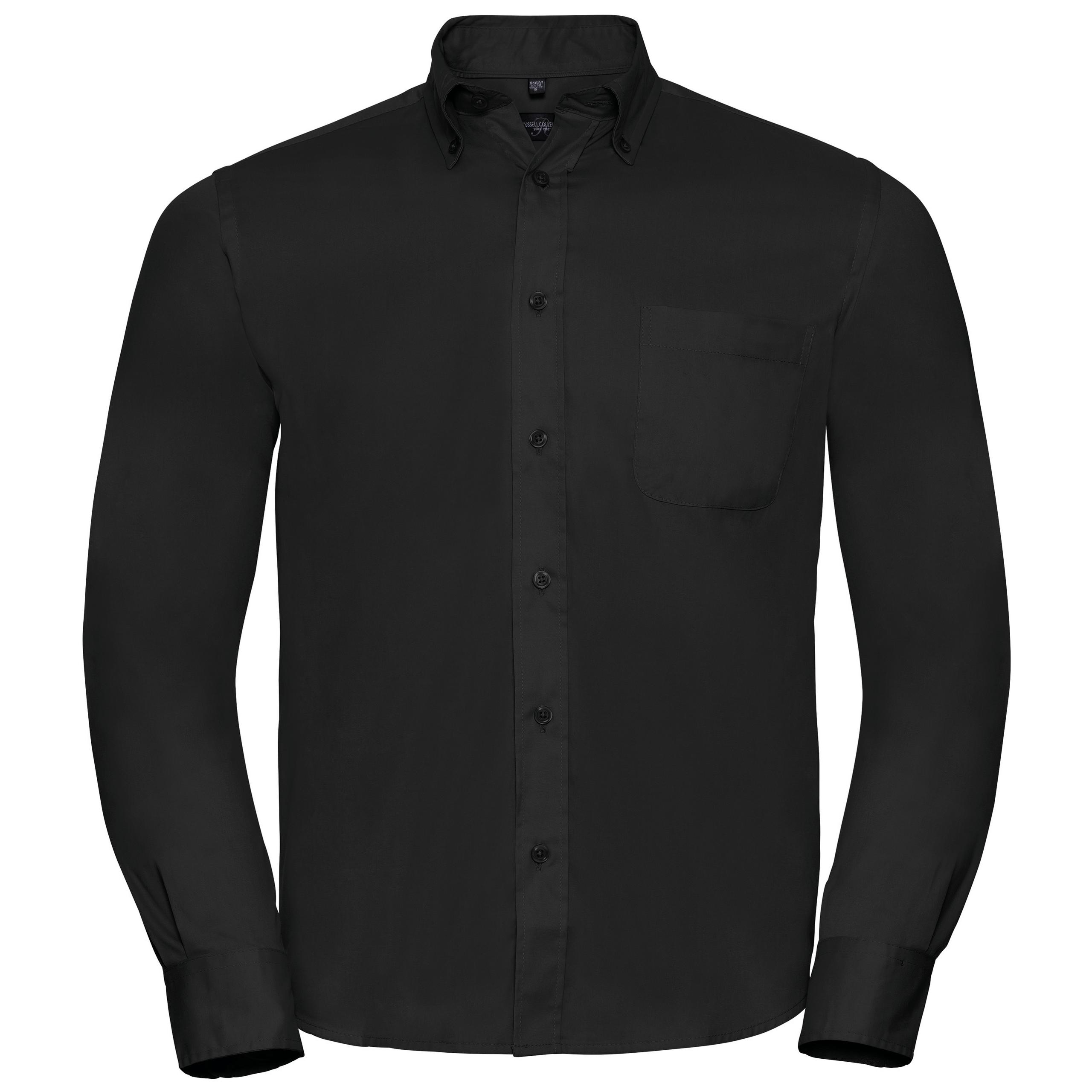 Russell - CHEMISE HOMME MANCHES LONGUES TWILL - Black - S