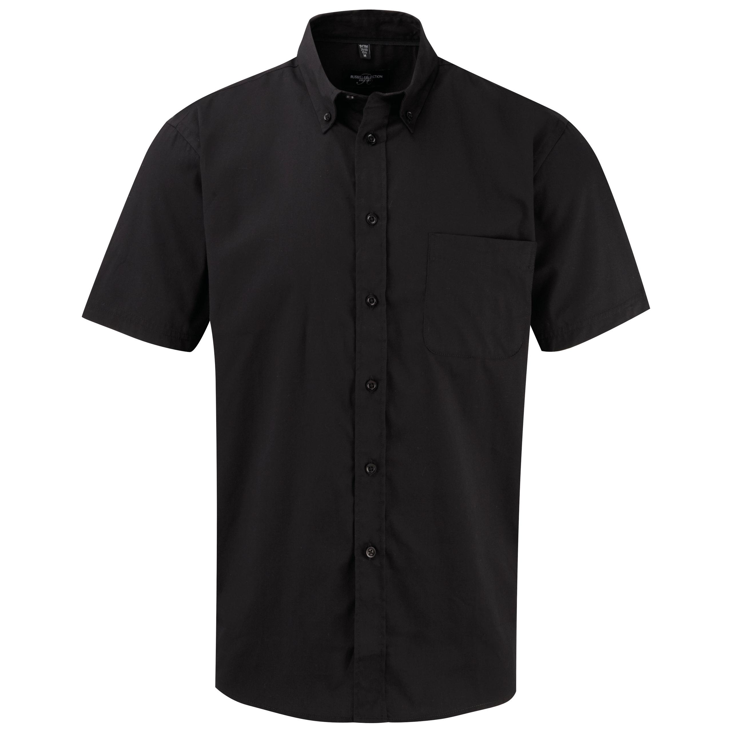 Russell - CHEMISE HOMME MANCHES COURTES TWILL - Black - S