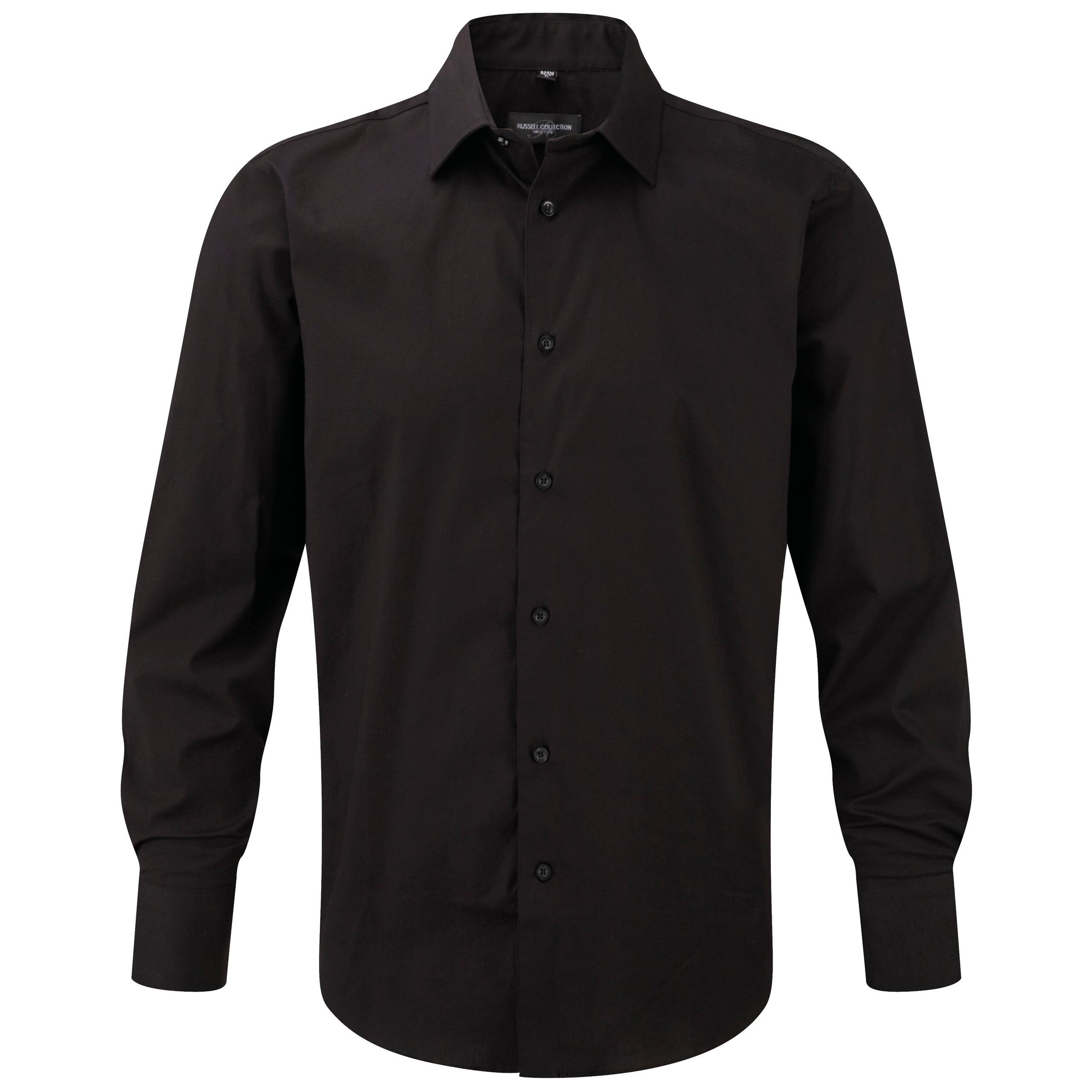 Russell - CHEMISE FITTÉE HOMME MANCHES LONGUES - Black - S