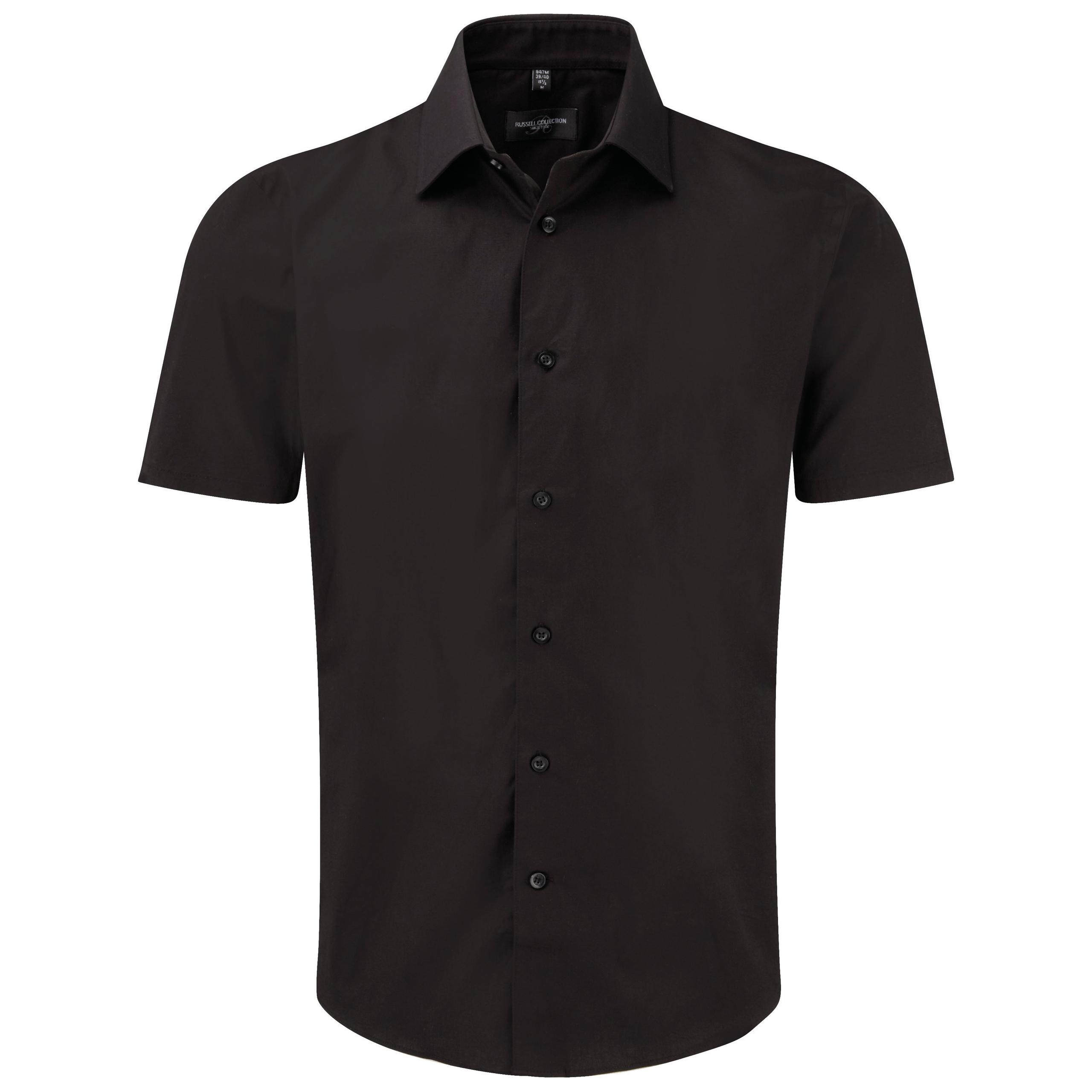 Russell - CHEMISE FITTÉE HOMME MANCHES COURTES - Black - S