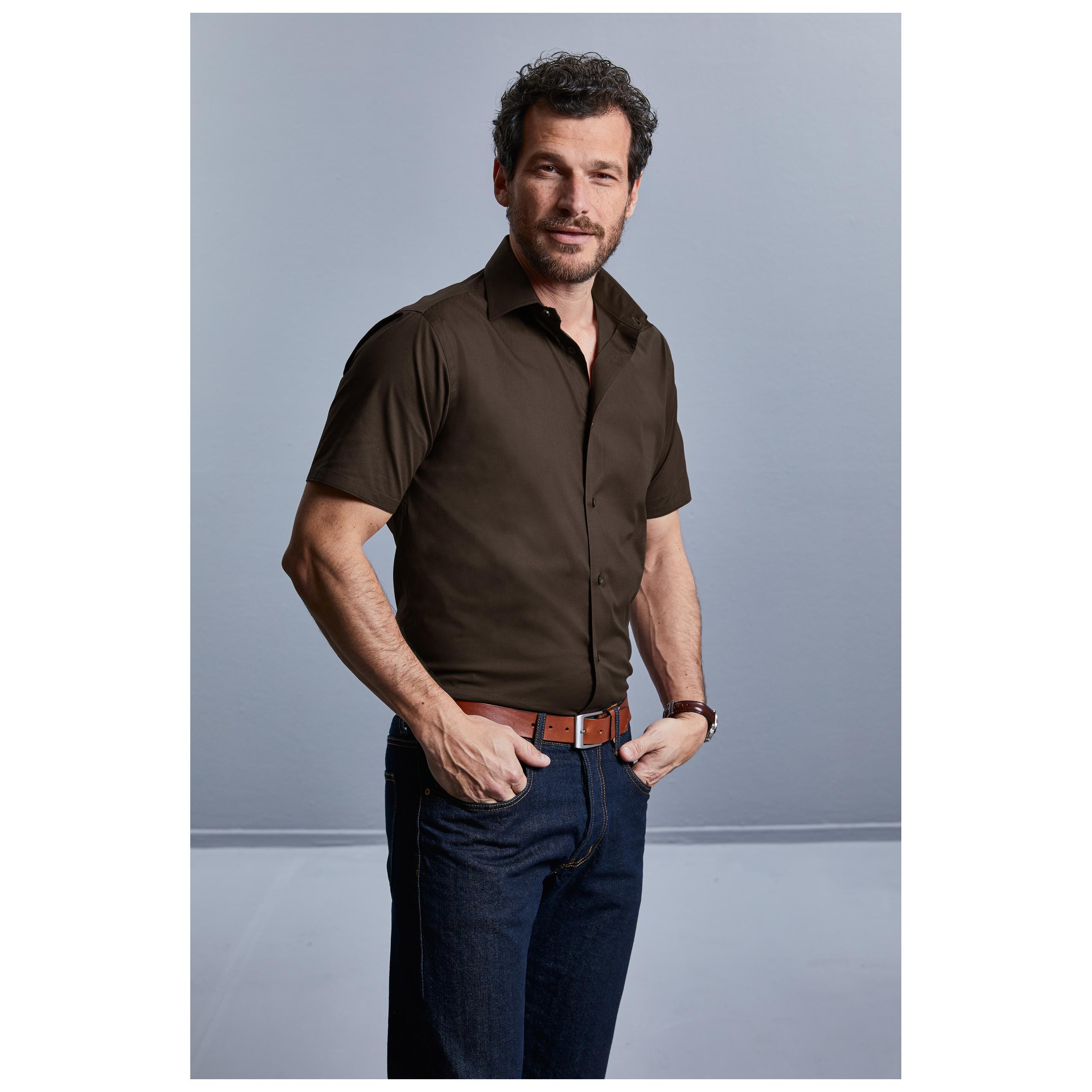 Russell - CHEMISE FITTÉE HOMME MANCHES COURTES - Black - S