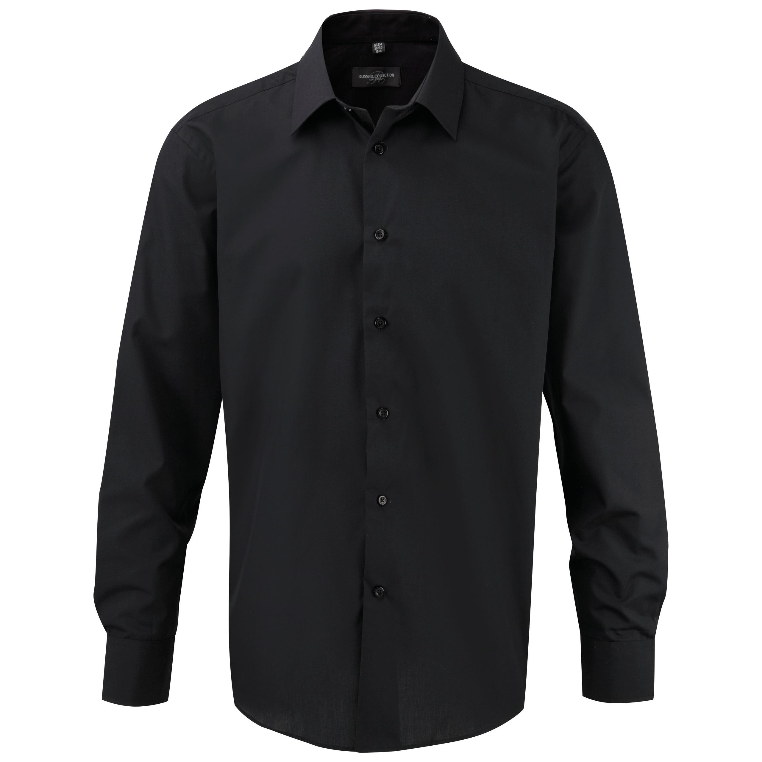 Russell - CHEMISE HOMME MANCHES LONGUES NON IRON - CLASSIQUE - Black - S