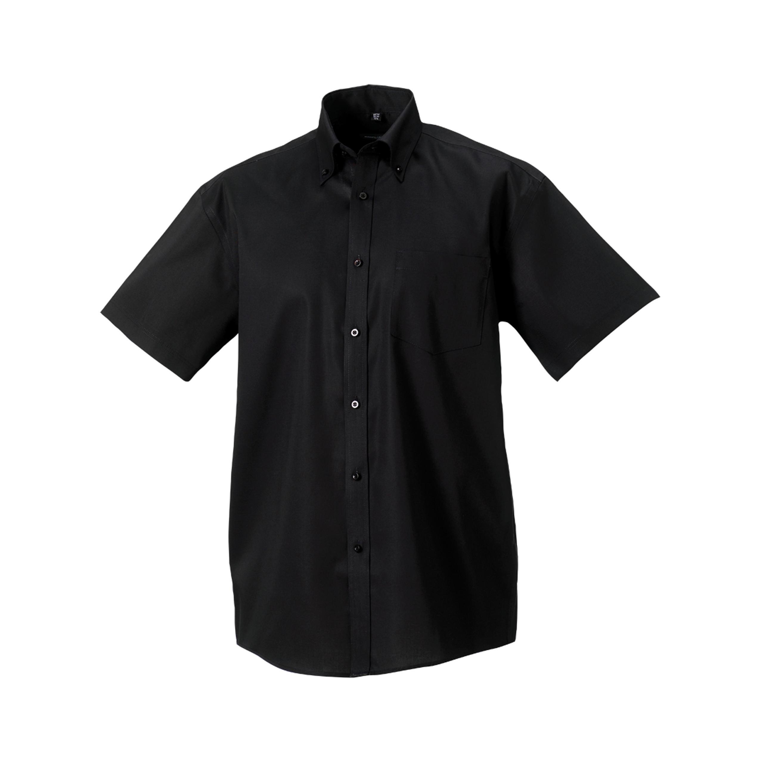 Russell - CHEMISE HOMME MANCHES COURTES NON IRON - CLASSIQUE - Black - S