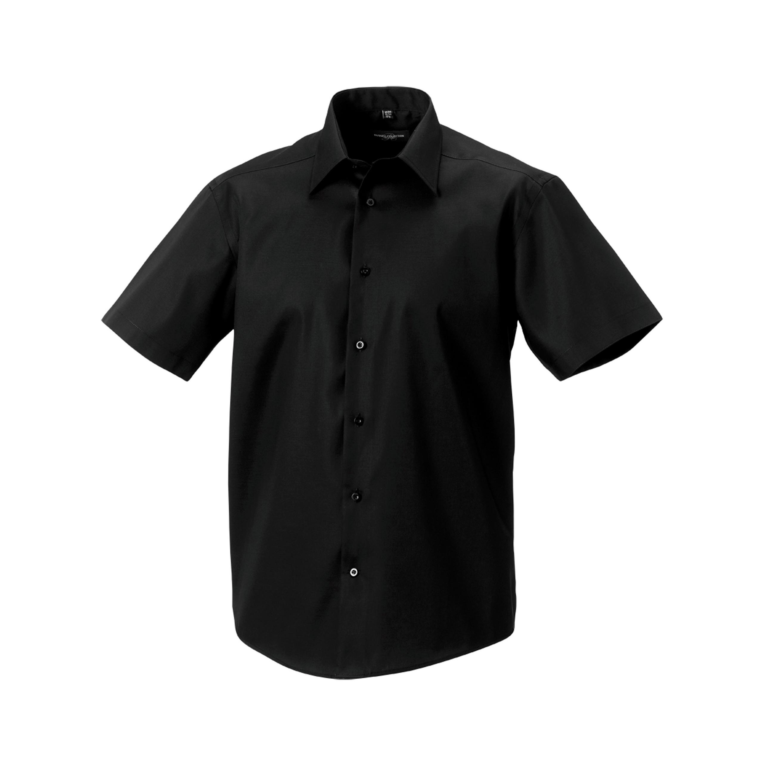 Russell - CHEMISE HOMME MANCHES COURTES NON IRON - MODERNE - Black - S