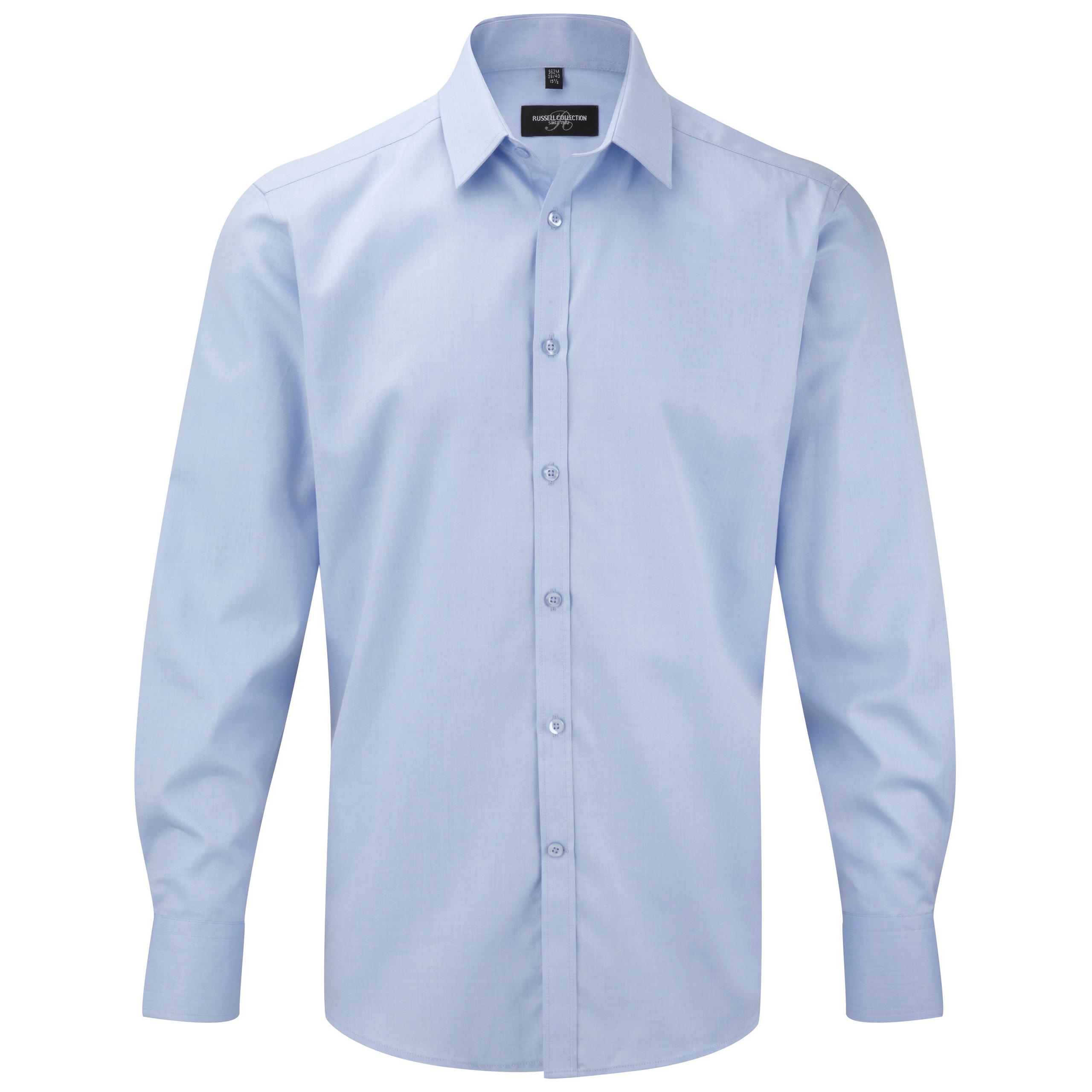 Russell - CHEMISE HOMME MANCHE LONGUES À CHEVRONS - Light Blue - S