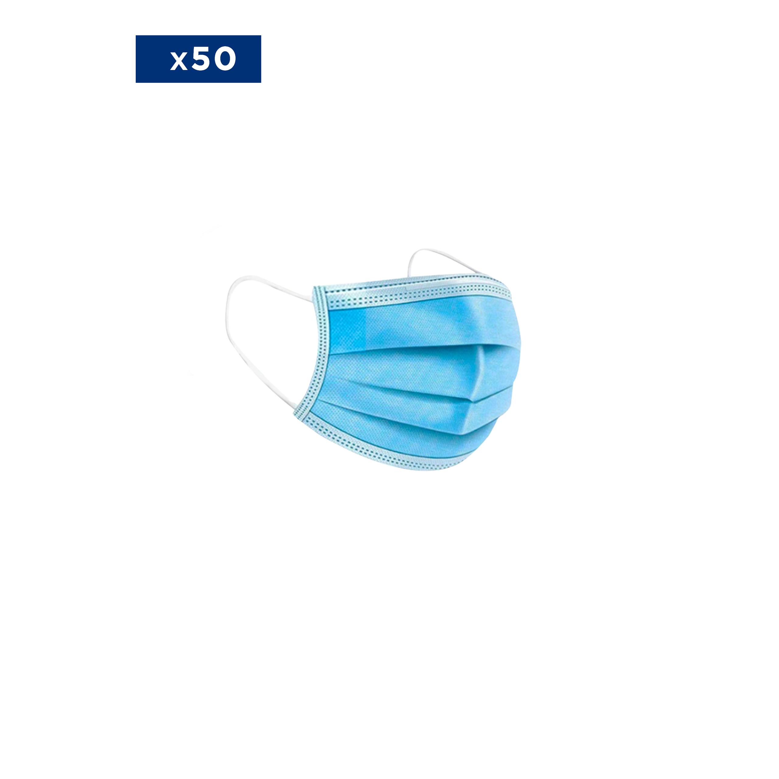 Result - Masque médical Jetable - 3 Couches - Vendu par Pack de 50 ex - Blue - One Size