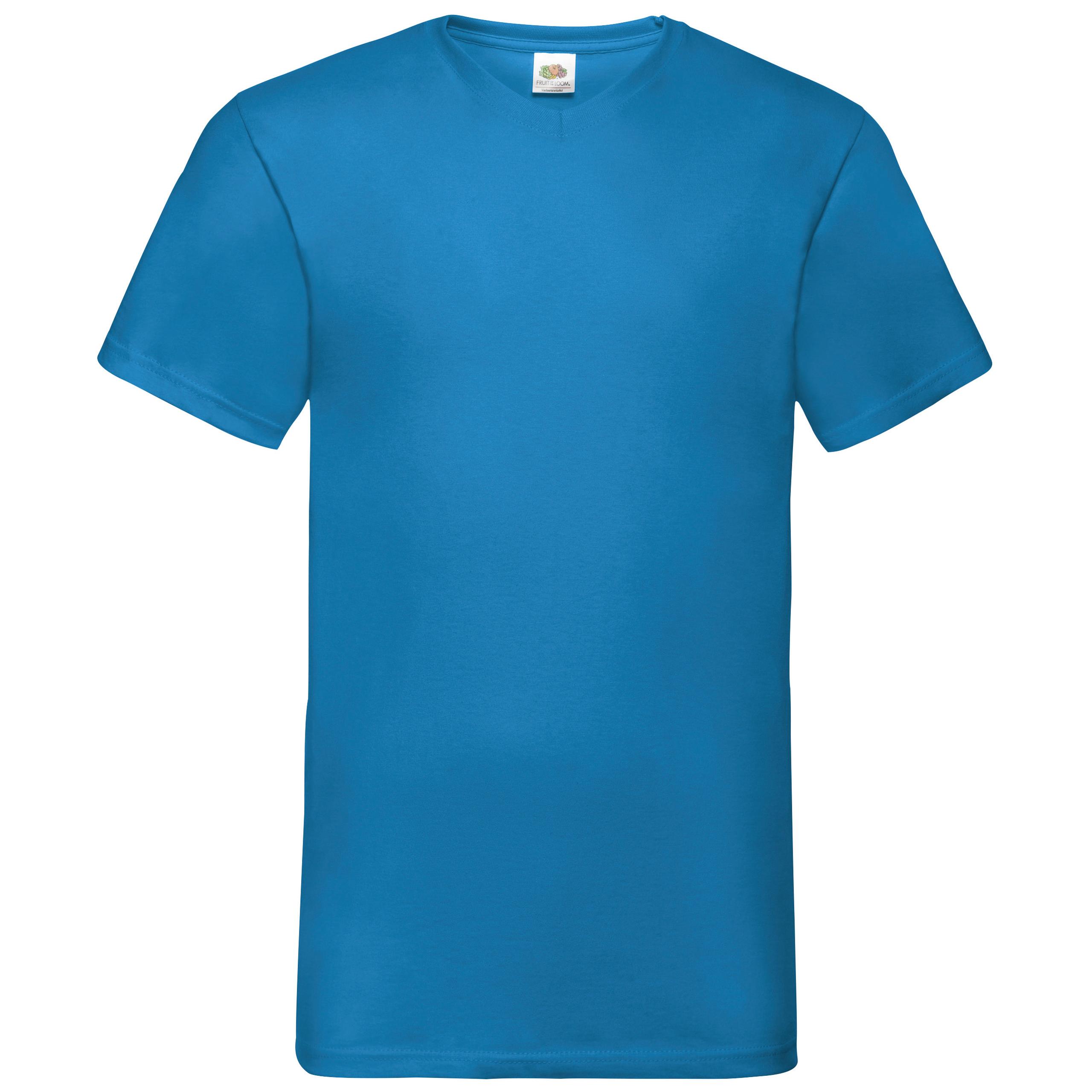 Fruit of the Loom - T-SHIRT HOMME COL V VALUEWEIGHT (61-066-0) - Azur Blue - 3XL