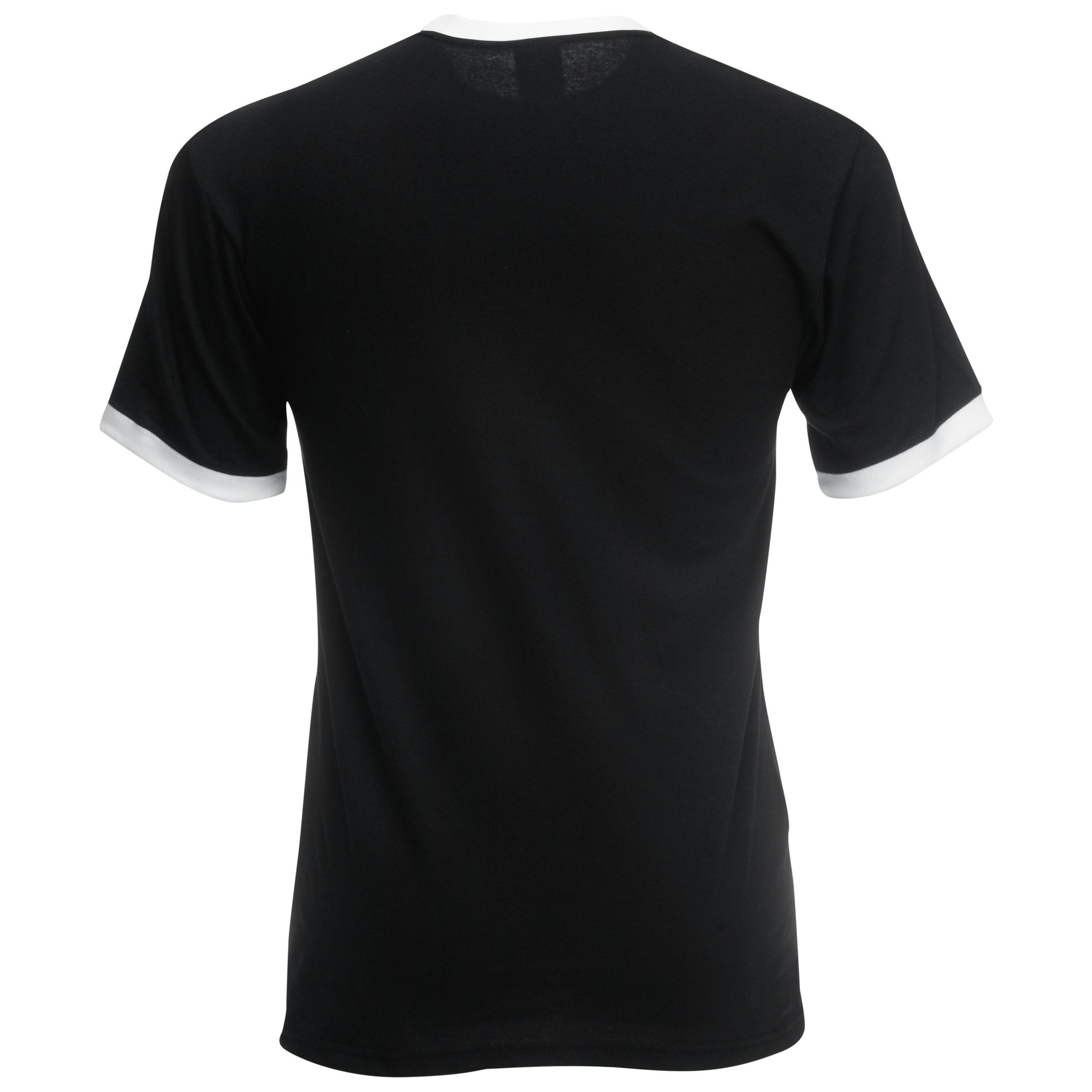 Fruit of the Loom - T-SHIRT RINGER VALUEWEIGHT - Black / White - 3XL