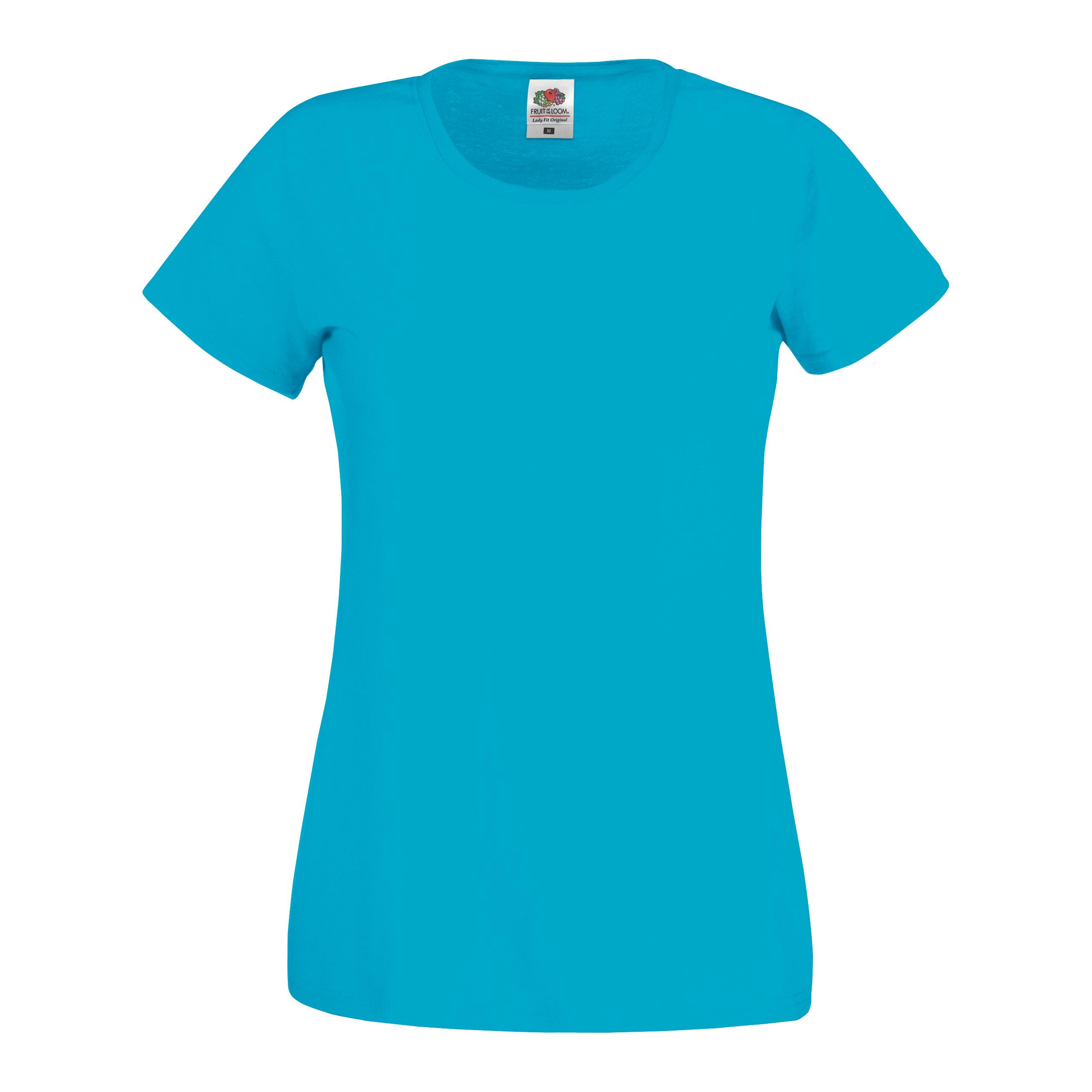 Fruit of the Loom - T-shirt Femme Original-T (Full Cut 61-420-0) - Azur Blue - XS