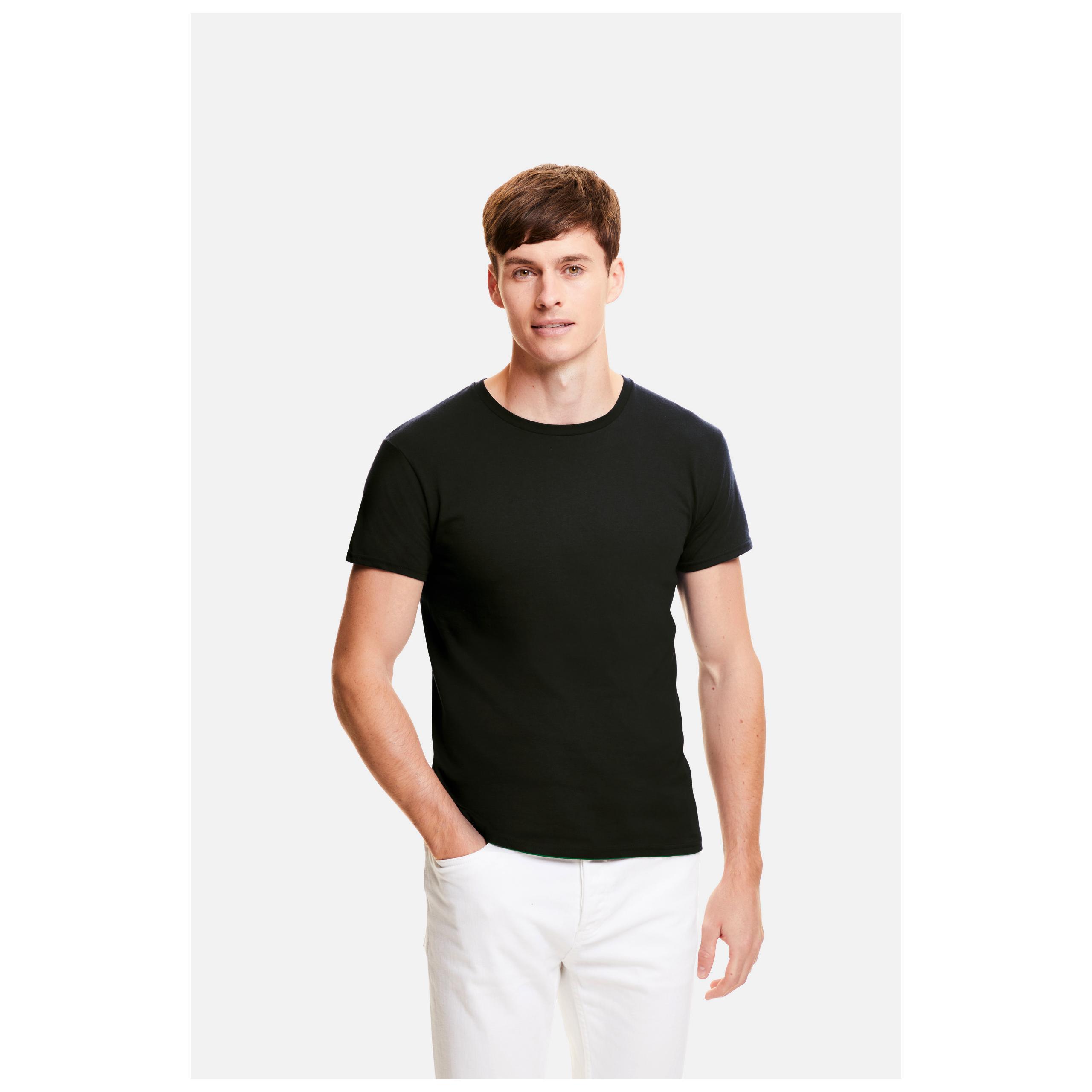 Fruit of the Loom - T-shirt homme Iconic-T - Black - 3XL