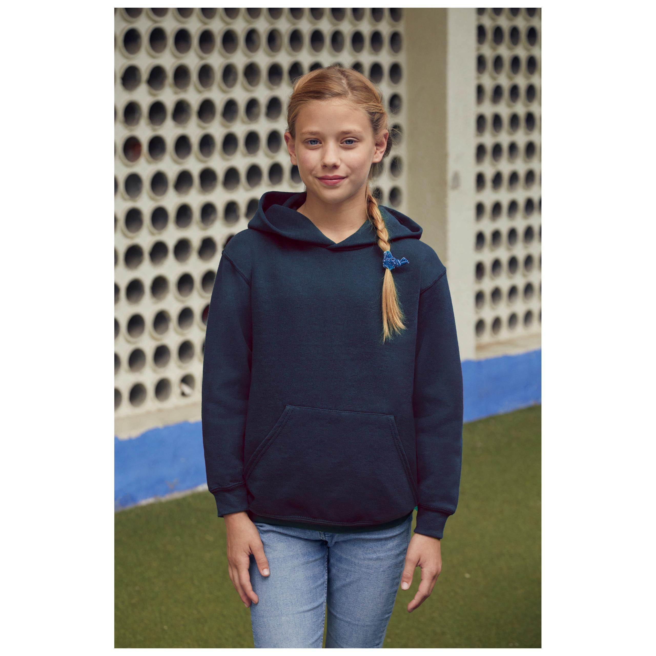 Fruit of the Loom - SWEAT-SHIRT ENFANT CAPUCHE CLASSIC (62-043-0) - Black - 5/6 ans