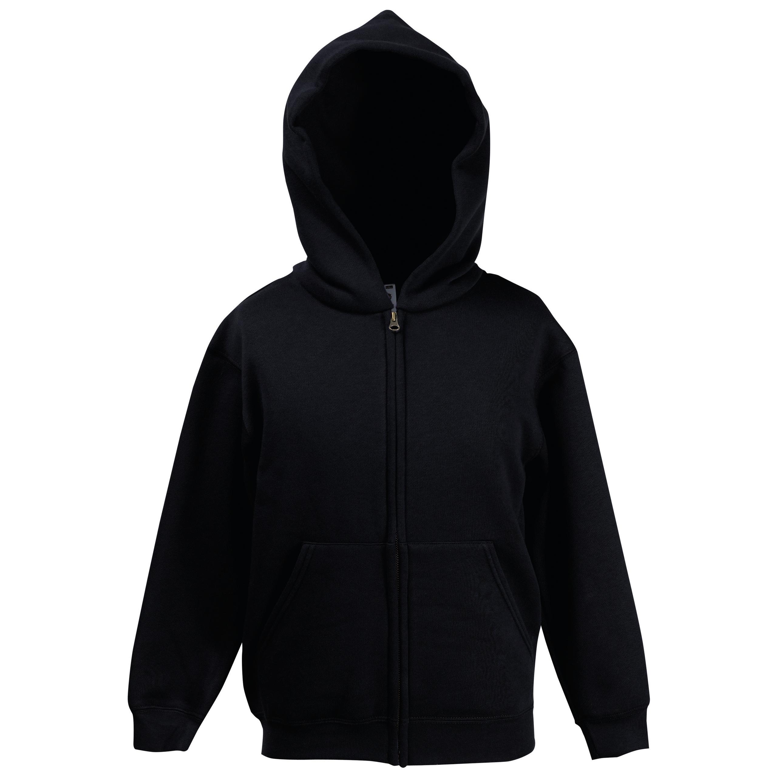 Fruit of the Loom - SWEAT-SHIRT ENFANT ZIPPÉ CAPUCHE CLASSIC (62-045-0) - Black - 5/6 ans