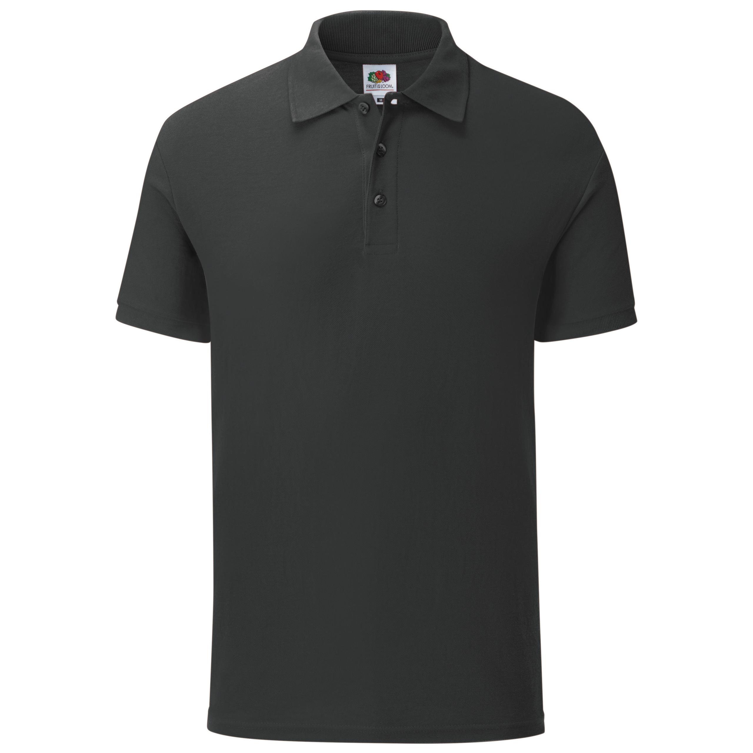 Fruit of the Loom - Polo homme Iconic - Black - 3XL