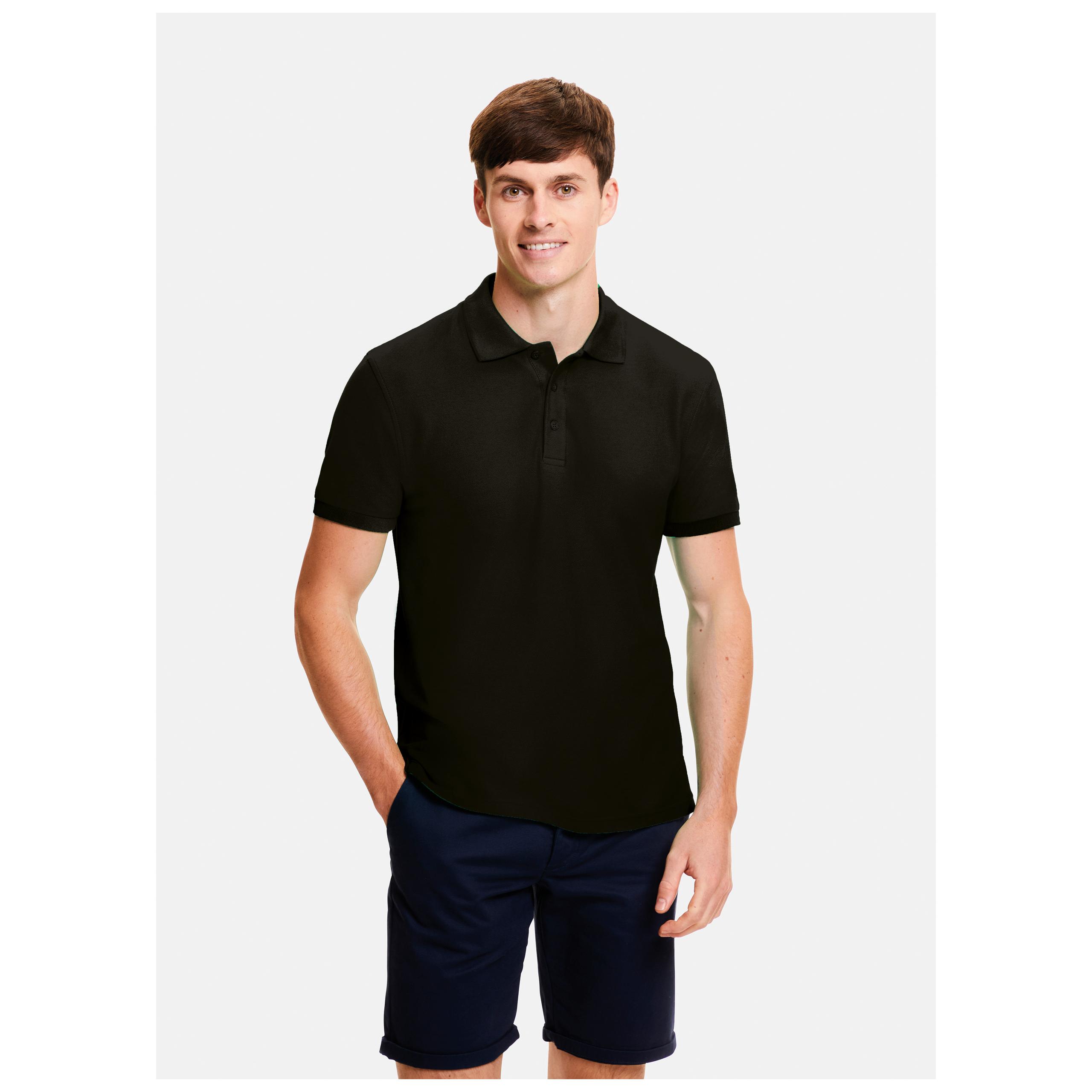 Fruit of the Loom - Polo homme Iconic - Black - 3XL