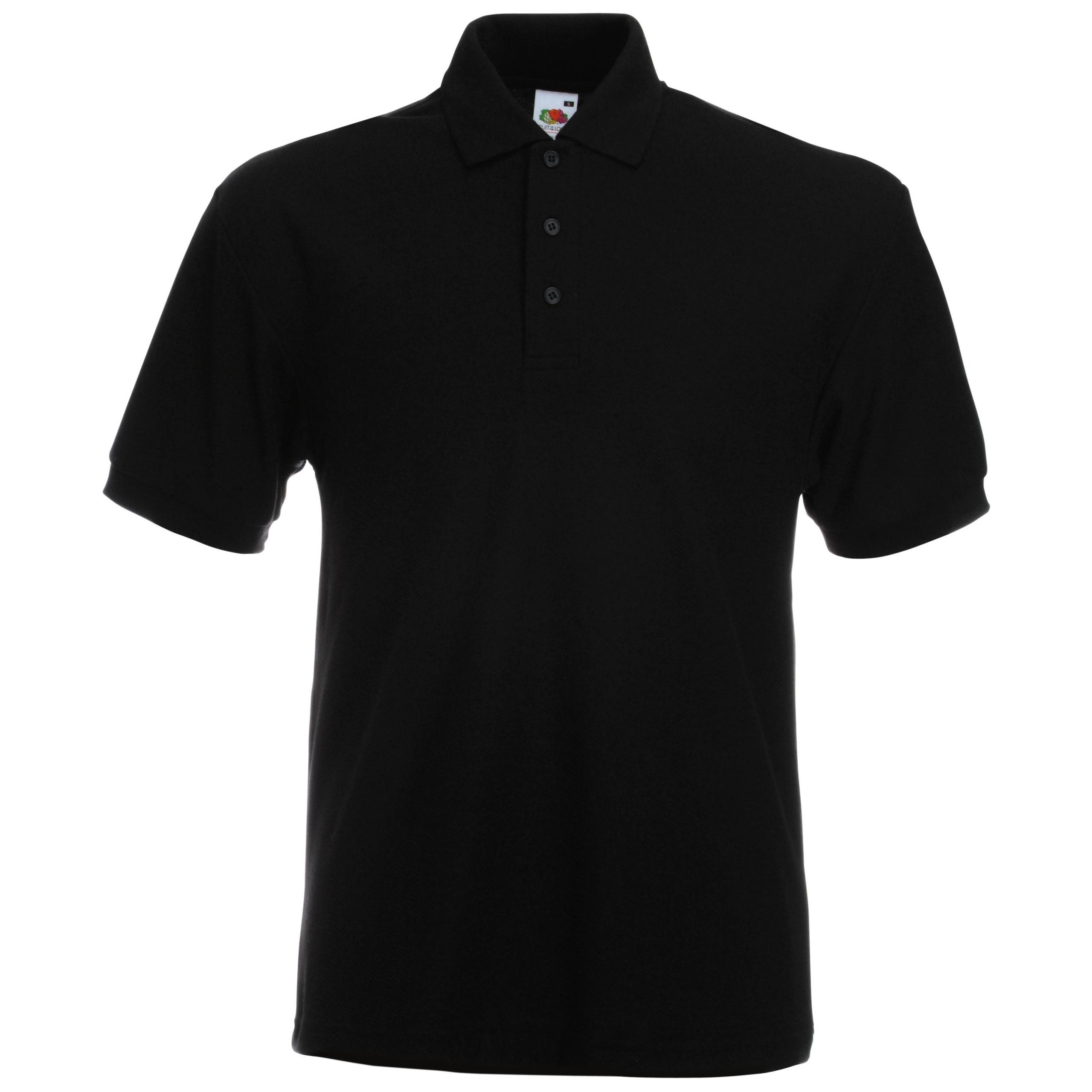 Fruit of the Loom - POLO HEAVY 65/35 - Black - 3XL