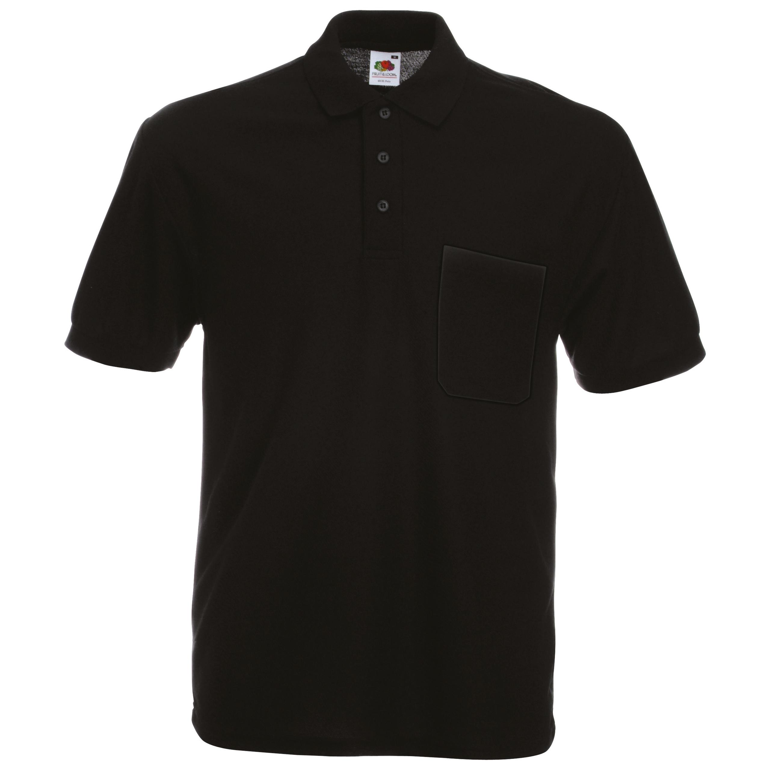 Fruit of the Loom - Polo 65/35 avec poche - Black - 3XL