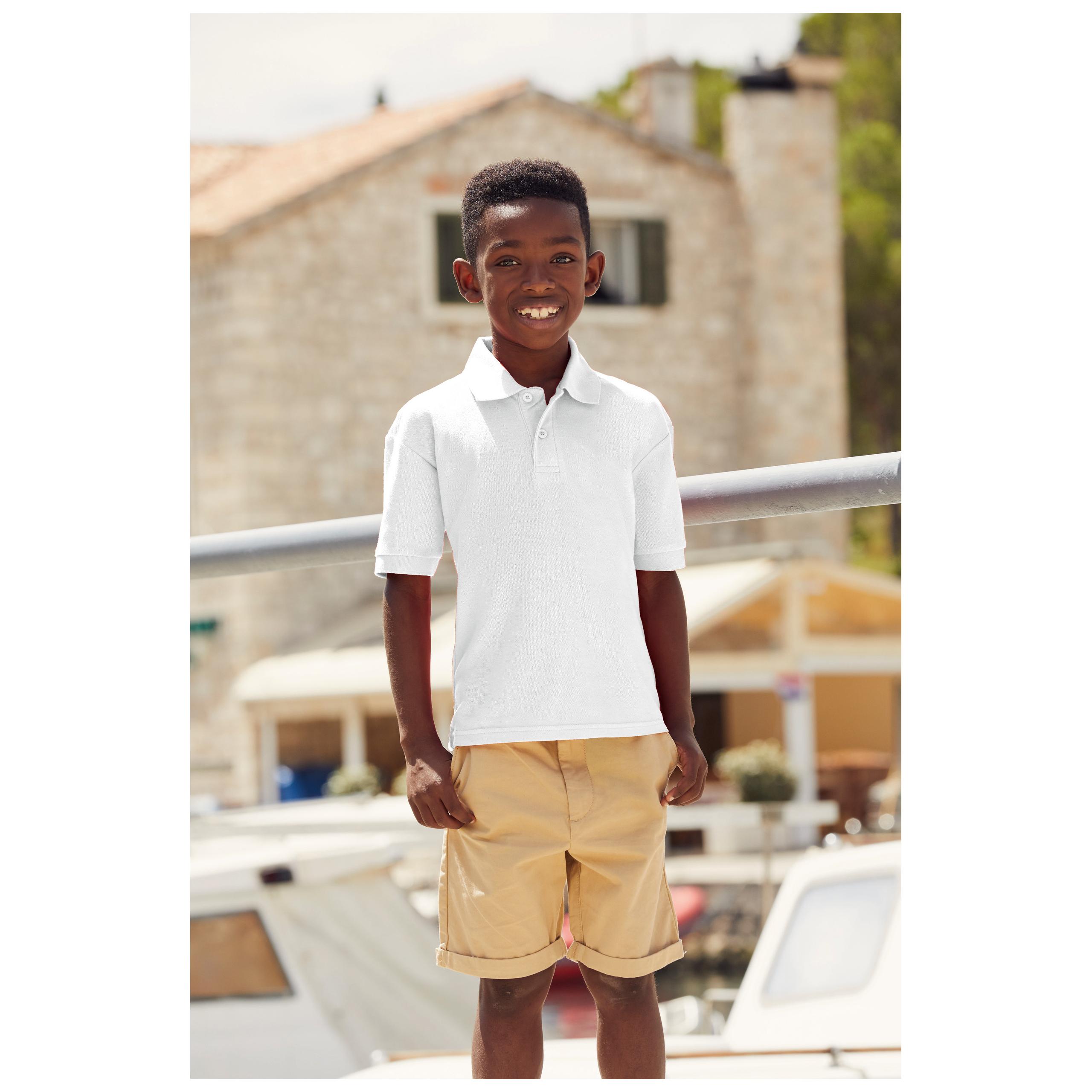 Fruit of the Loom - Polo enfant 65/35 - Black - 12/13 ans