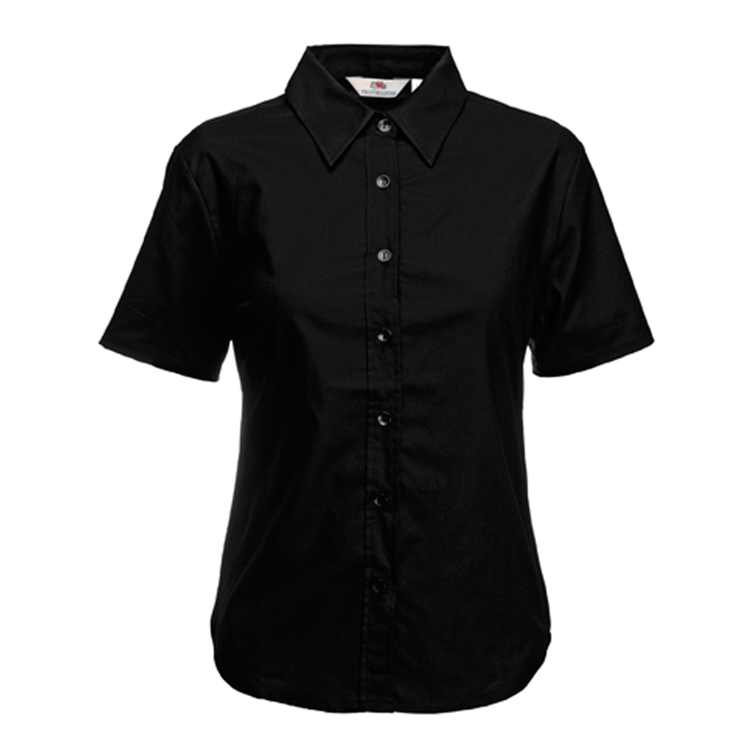 Fruit of the Loom - CHEMISE FEMME MANCHES COURTES OXFORD (65-000-0) - Black - L