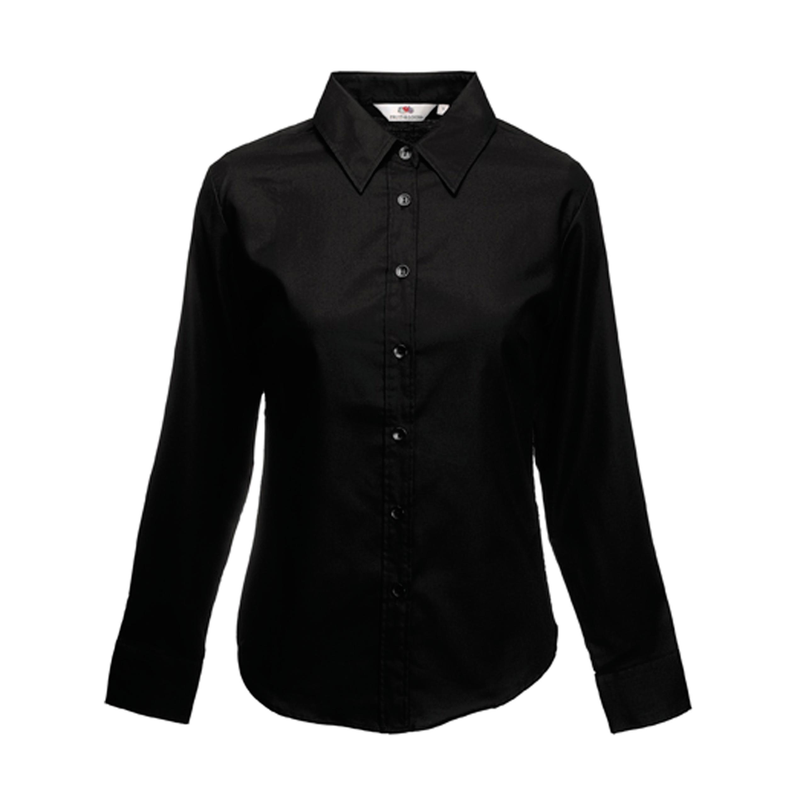 Fruit of the Loom - CHEMISE FEMME MANCHES LONGUES OXFORD (65-002-0) - Black - L