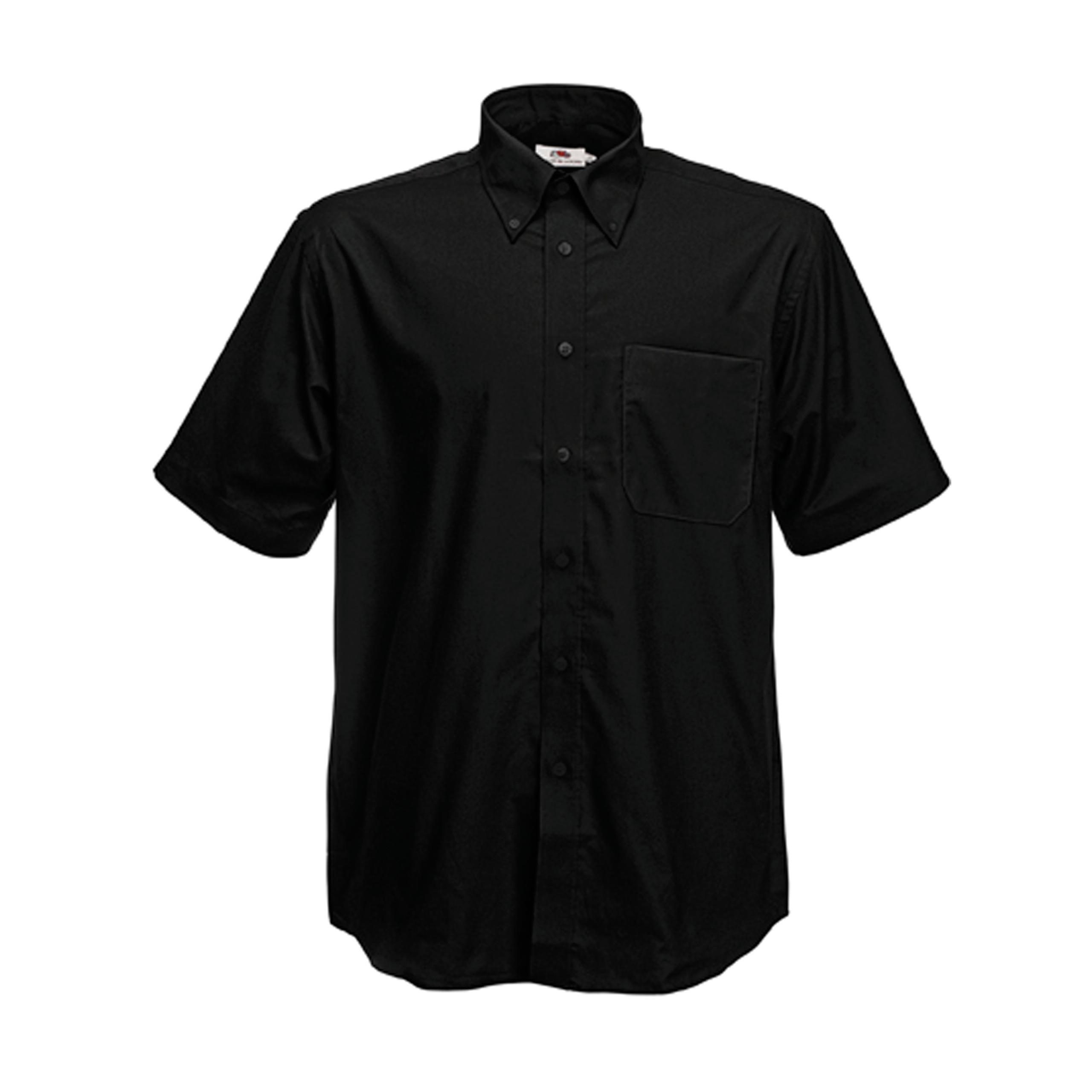 Fruit of the Loom - CHEMISE HOMME MANCHES COURTES OXFORD (65-112-0) - Black - 3XL