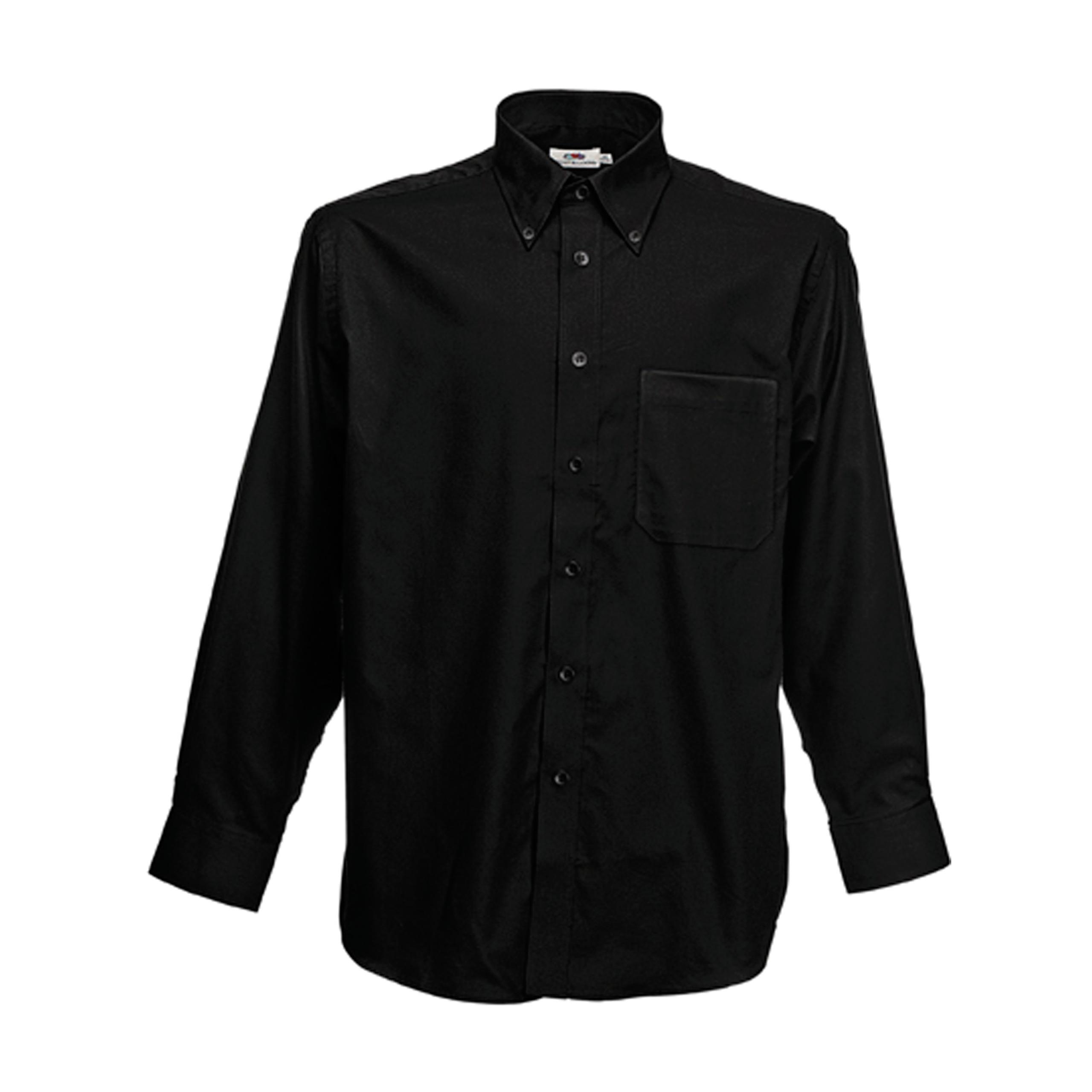 Fruit of the Loom - CHEMISE HOMME MANCHES LONGUES OXFORD (65-114-0) - Black - 3XL