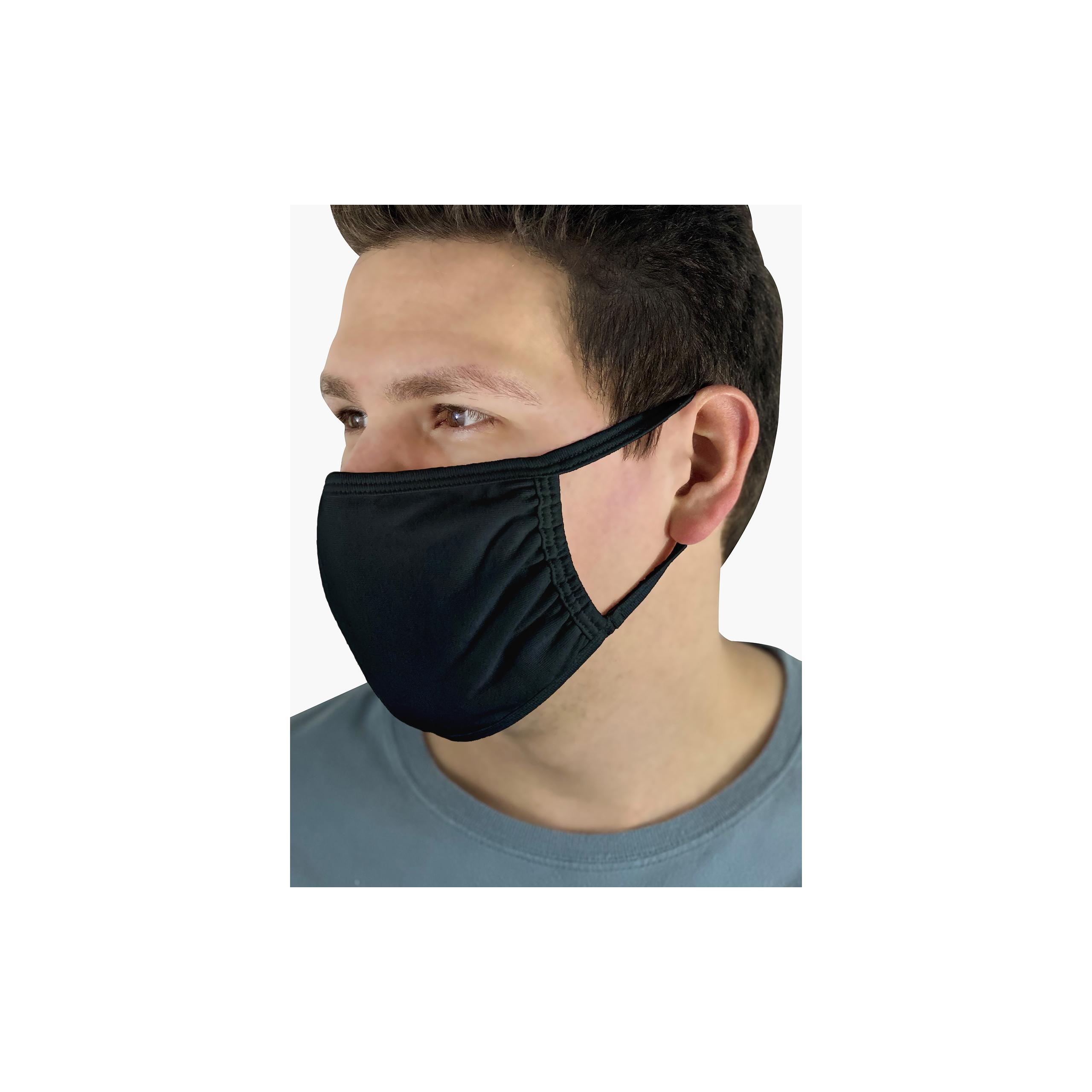 Fruit of the Loom - Masque adulte AFNOR UNS1 UNS 2 - Lavable et réutilisable - Black - One Size