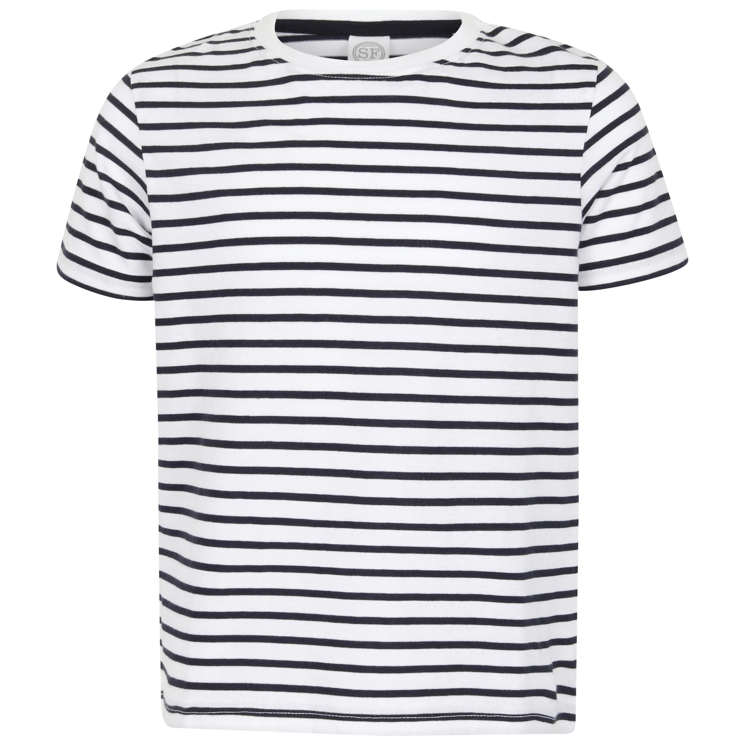 Skinni Fit - T-SHIRT RAYÉ ENFANT - White / Oxford Navy - 11/12 ans