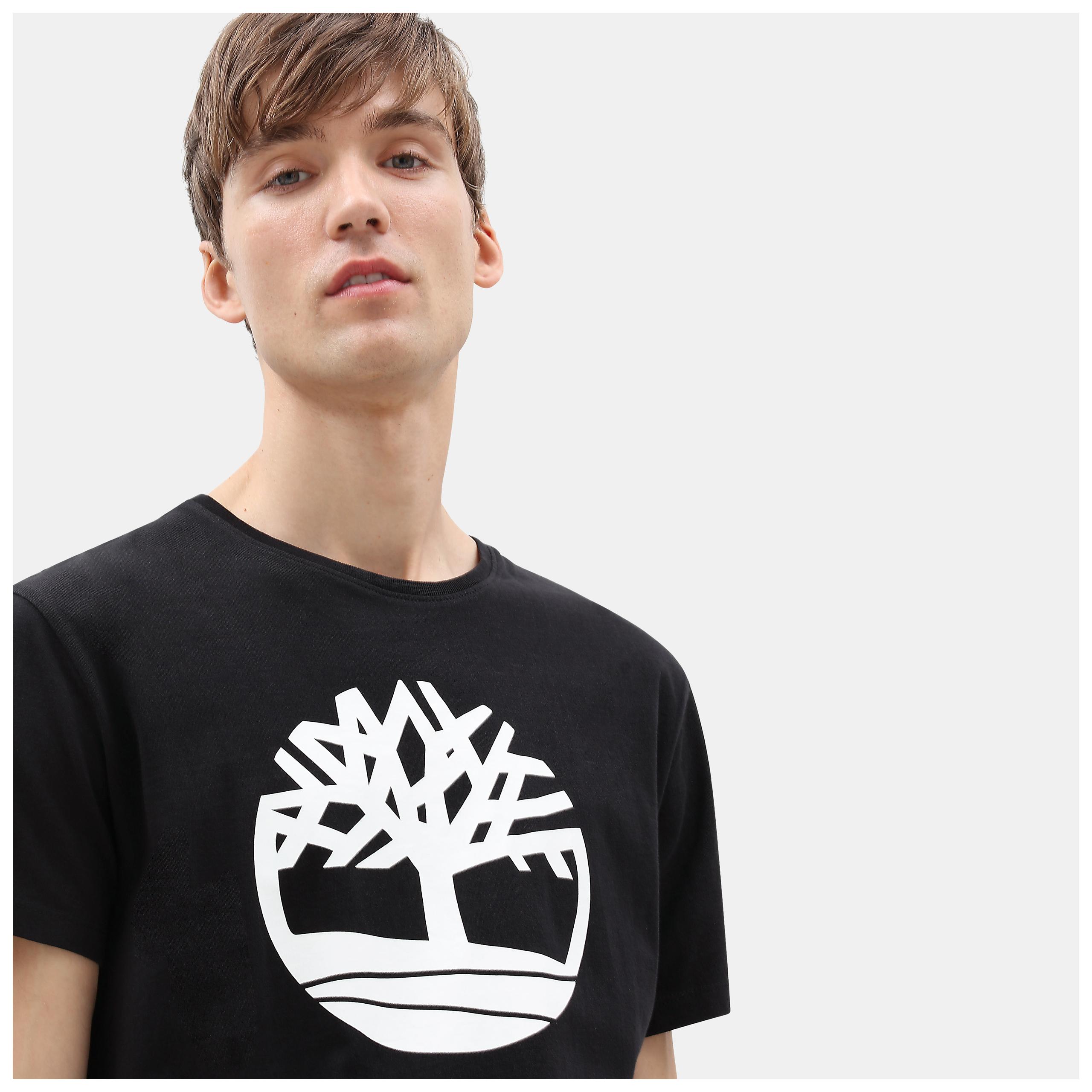 Timberland - T-SHIRT BIO BRAND TREE - Black - S