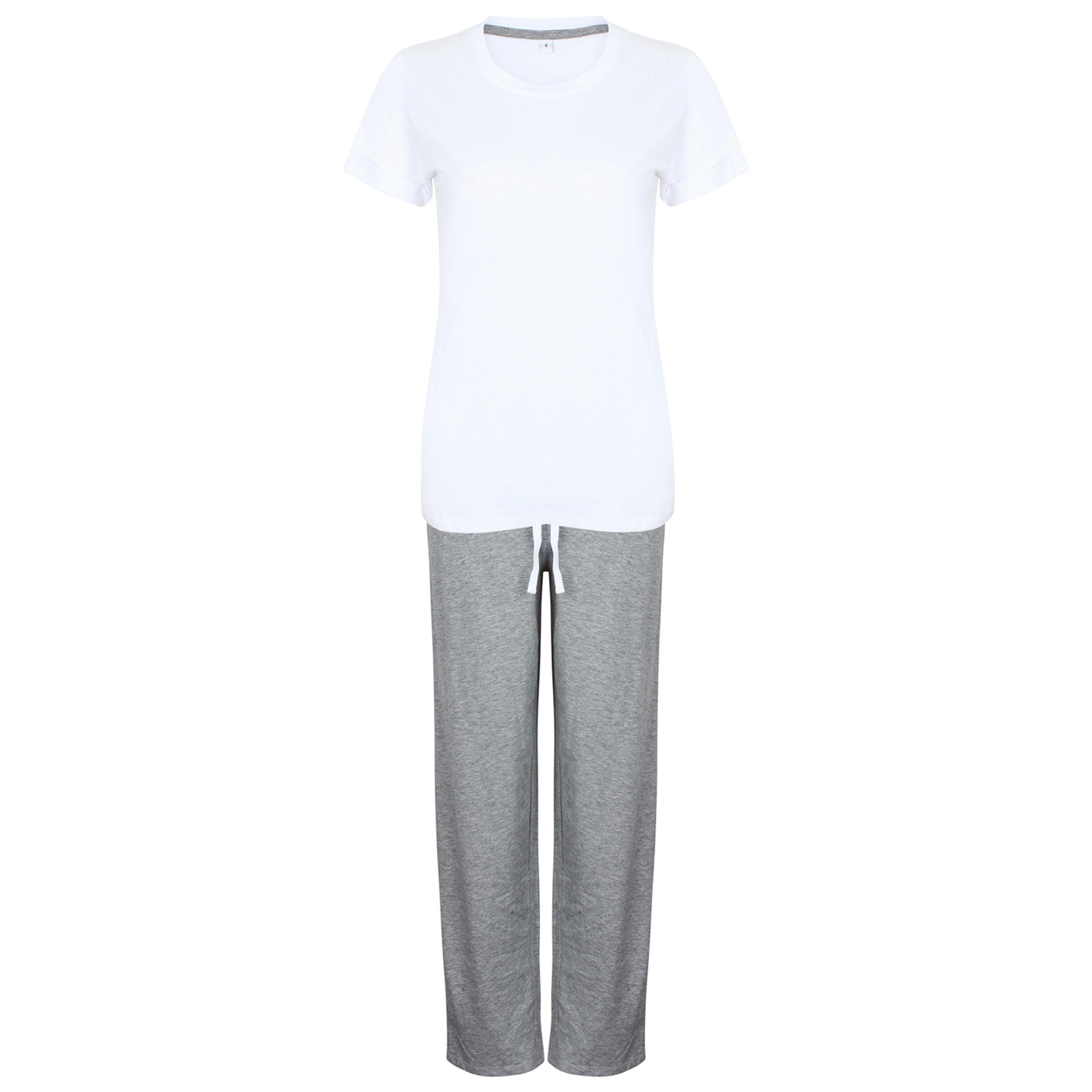 Towel City - Kit Pyjama - version longue - White / Heather Grey - 42 EU (L)