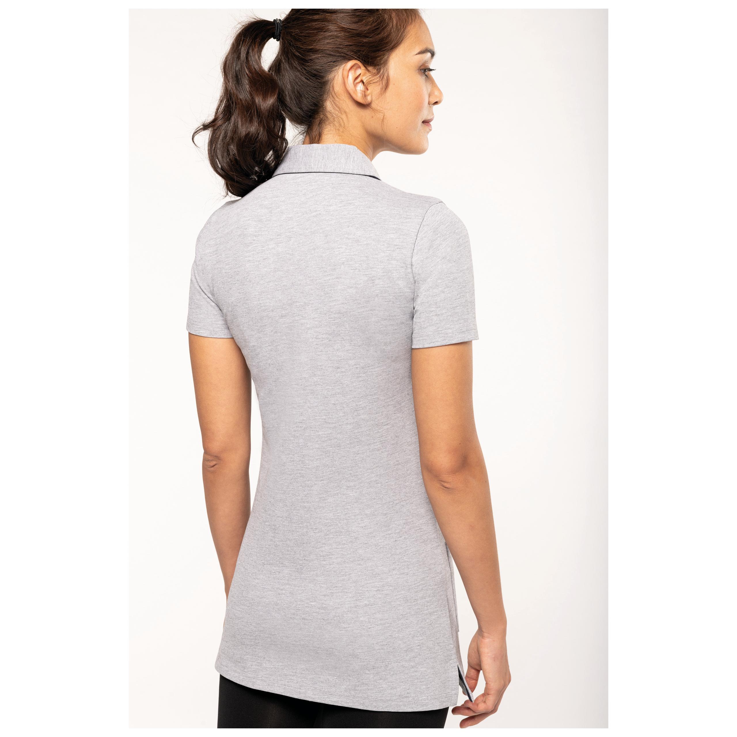 WK. Designed To Work - Polo long manches courtes femme - Black / Oxford Grey - XS